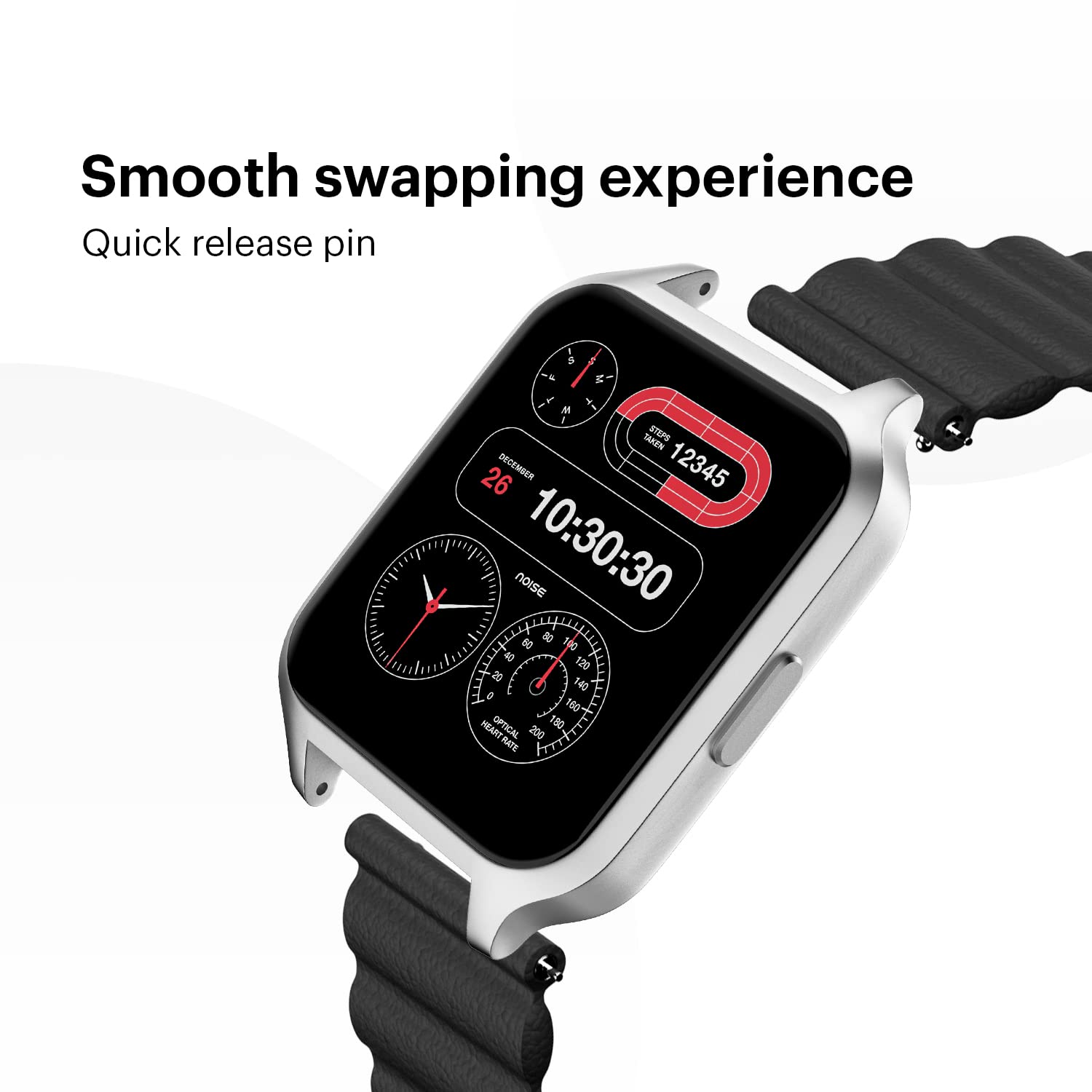 Noise Leather Magnetic Strap for Noise ColorFit & NoiseFit (22mm) (Durability & Comfort, Charcoal Black)_6