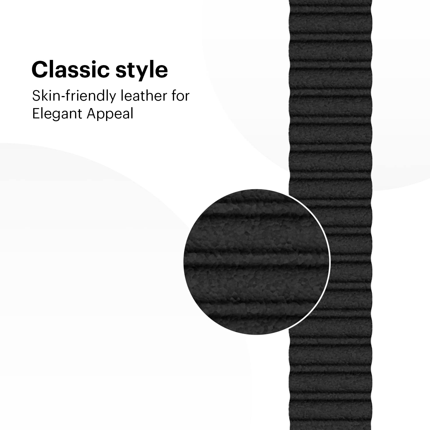 Noise Leather Magnetic Strap for Noise ColorFit & NoiseFit (22mm) (Durability & Comfort, Charcoal Black)_7