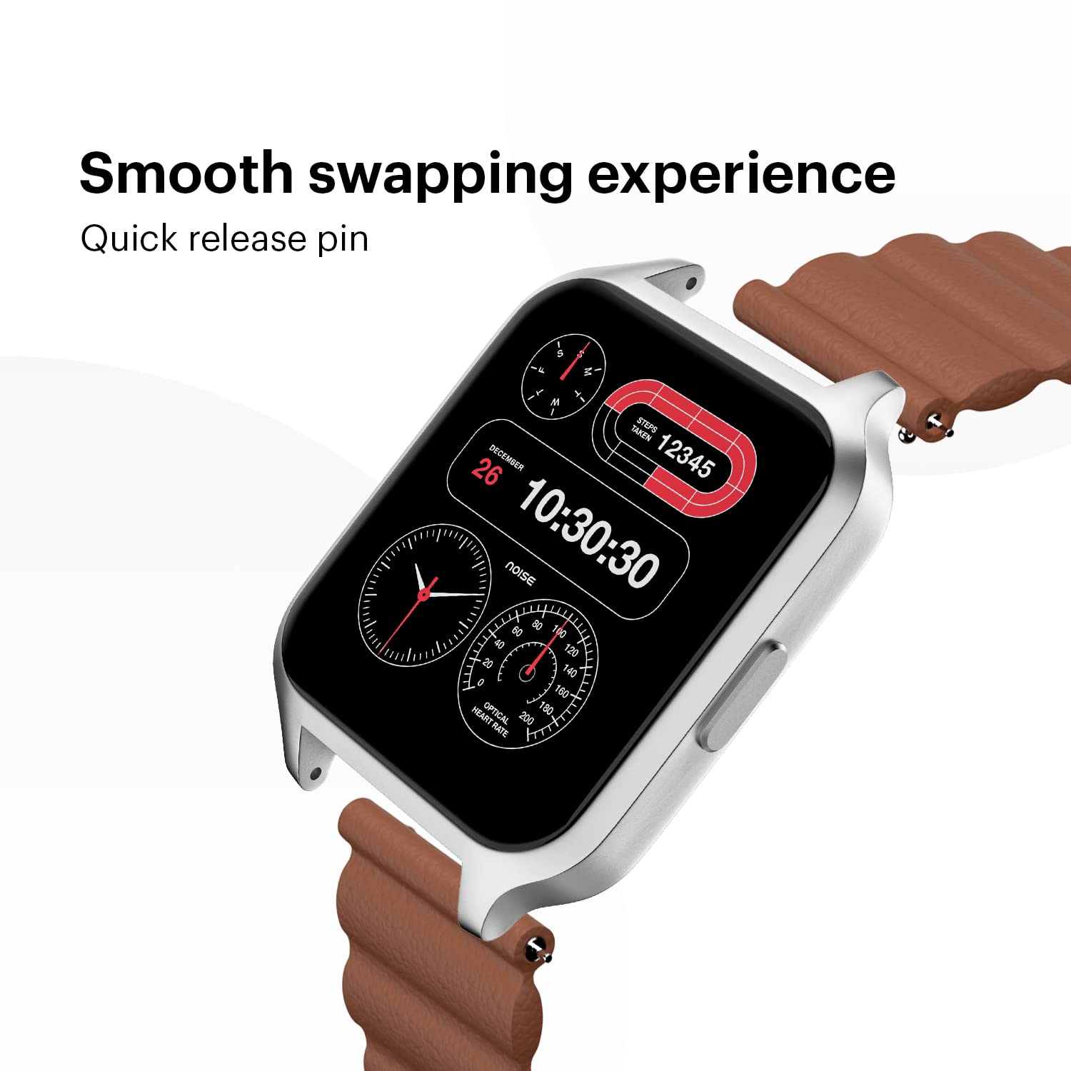 Noise Leather Magnetic Strap for Noise ColorFit & NoiseFit (22mm) (Durability & Comfort, Sepia Brown)_5