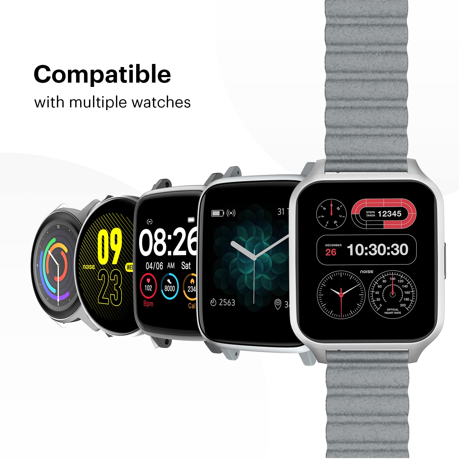 Noise Leather Magnetic Strap for Noise ColorFit & NoiseFit (22mm) (Durability & Comfort, Mist Grey)_4
