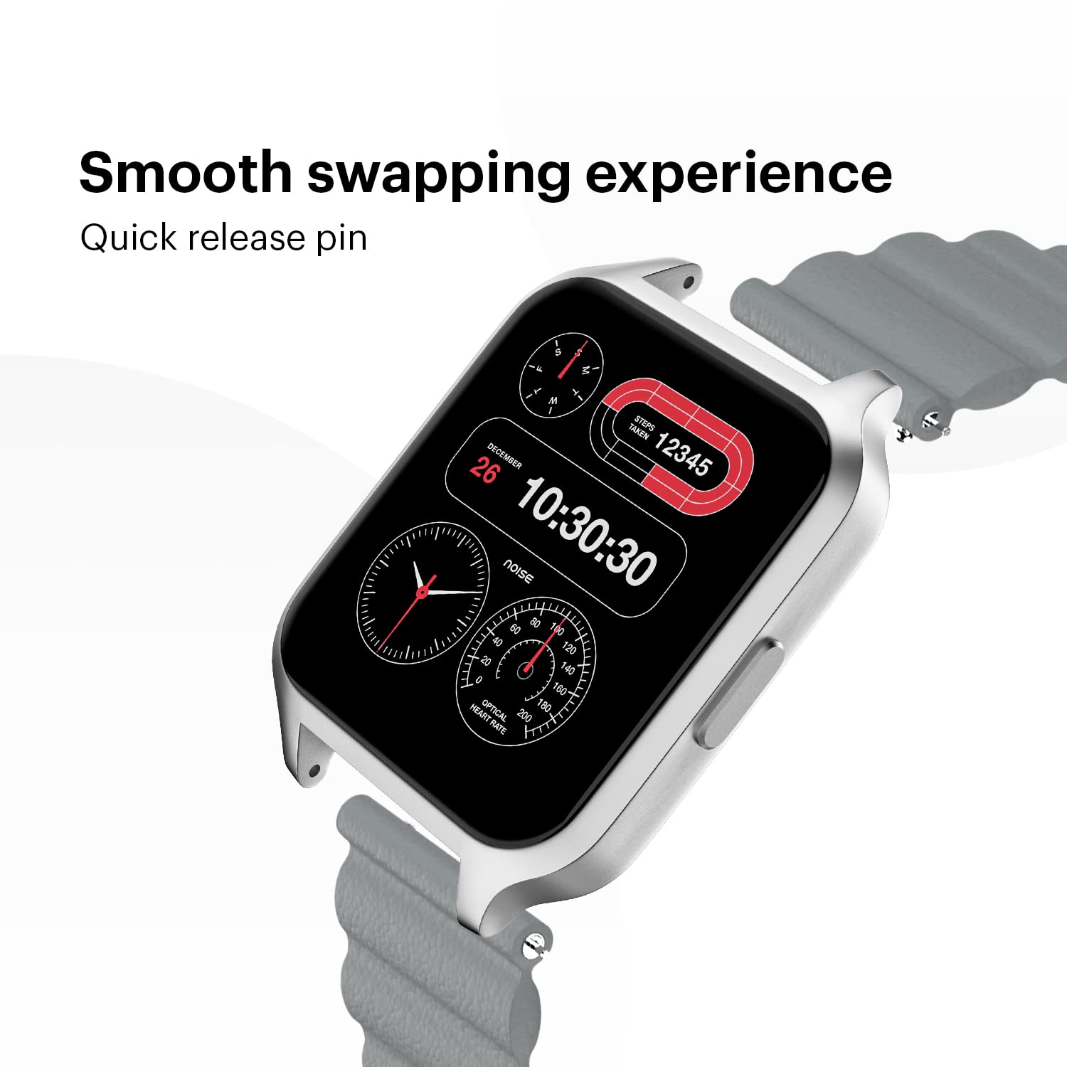 Noise Leather Magnetic Strap for Noise ColorFit & NoiseFit (22mm) (Durability & Comfort, Mist Grey)_5