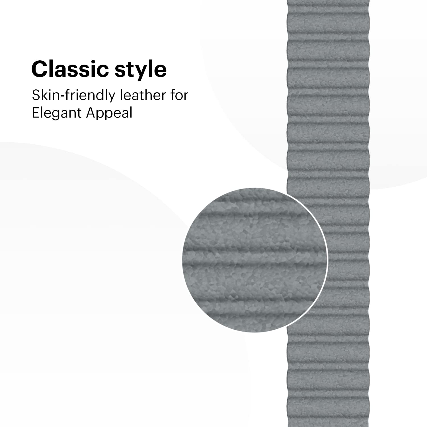 Noise Leather Magnetic Strap for Noise ColorFit & NoiseFit (22mm) (Durability & Comfort, Mist Grey)_6