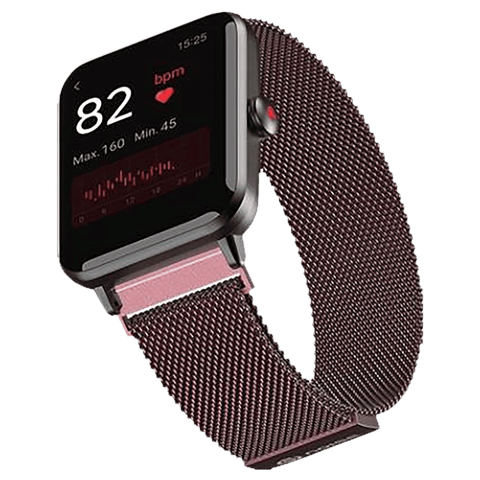 Noise Metallic Link Stainless Steel Magnetic Strap for Noise ColorFit & NoiseFit (22mm) (Durability & Comfort, Rosy Brown)_3