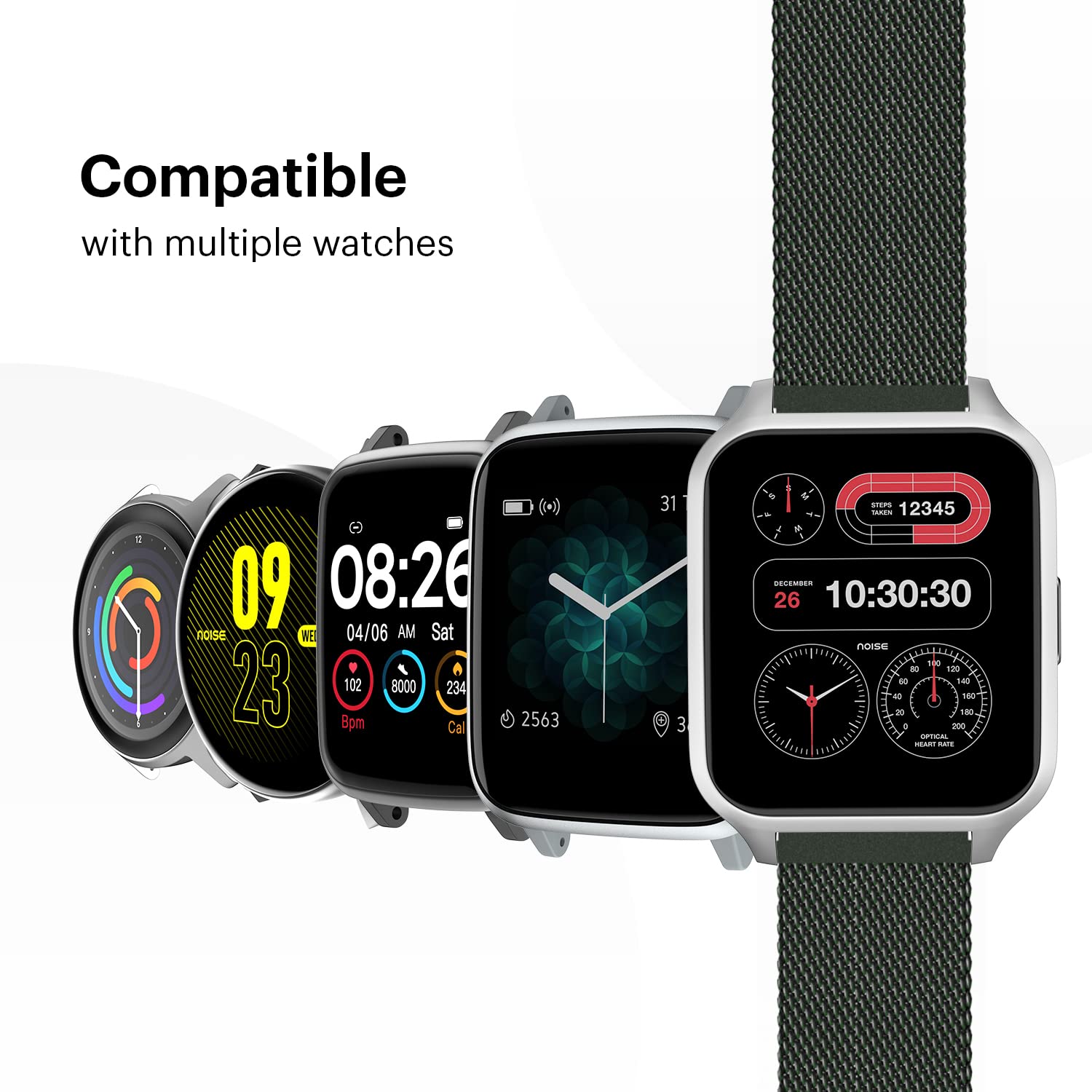 Noise Metallic Link Stainless Steel Magnetic Strap for Noise ColorFit & NoiseFit (22mm) (Durability & Comfort, Emerald Green)_5