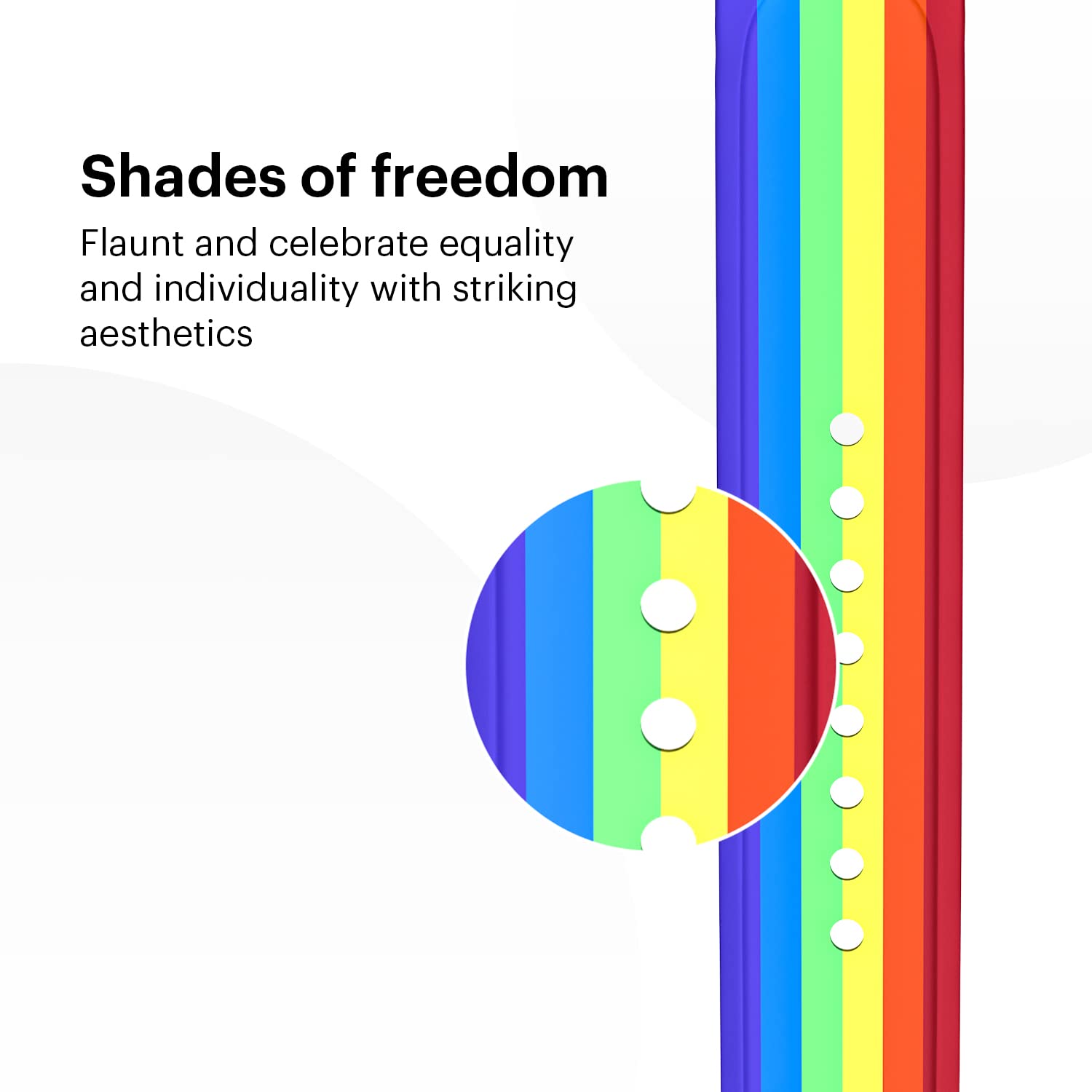 Noise Pride Edition Silicone & TPU Strap for Noise ColorFit & NoiseFit (22mm) (Durability & Comfort, Rainbow)_8