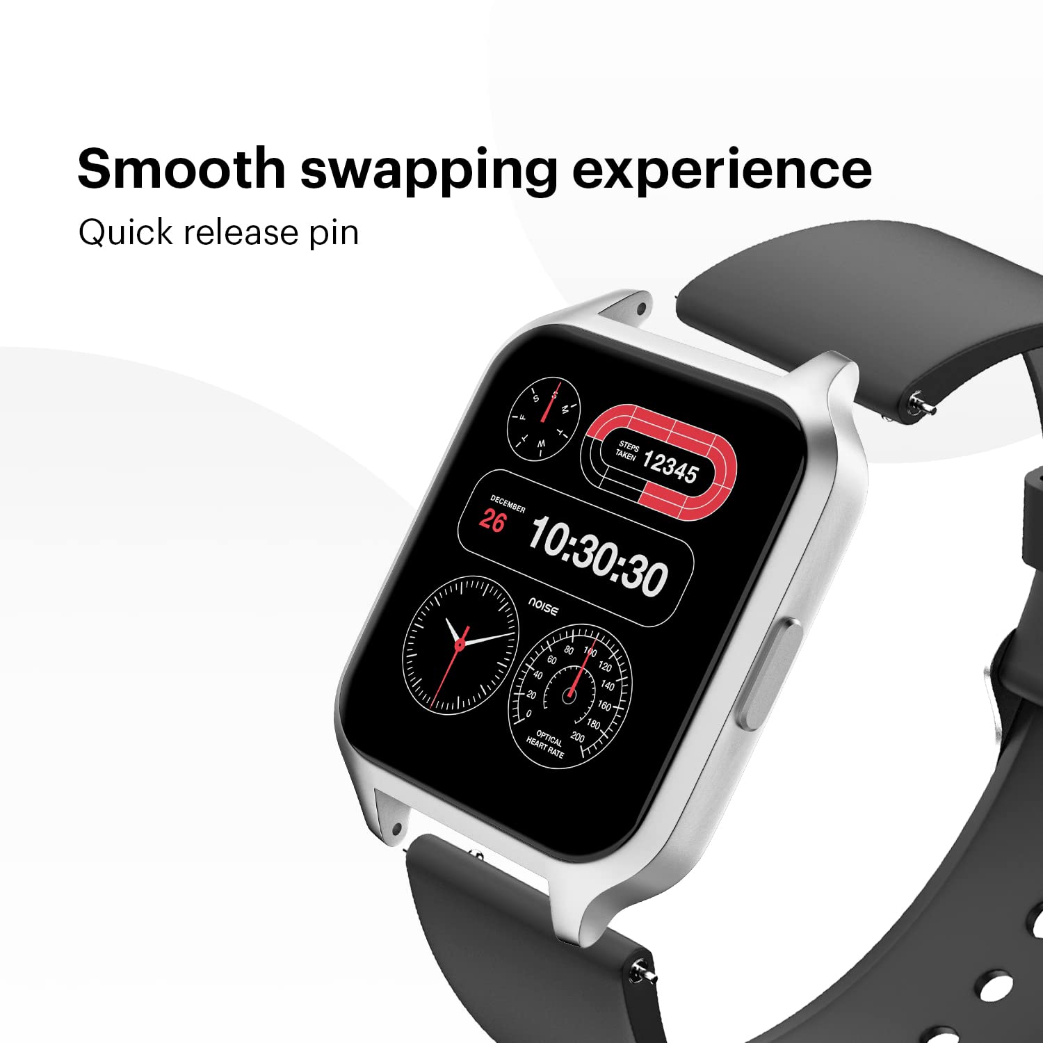 Noise Premium Silicone Strap for Noise ColorFit & NoiseFit (22mm) (Sweat Resistant, Black)_6