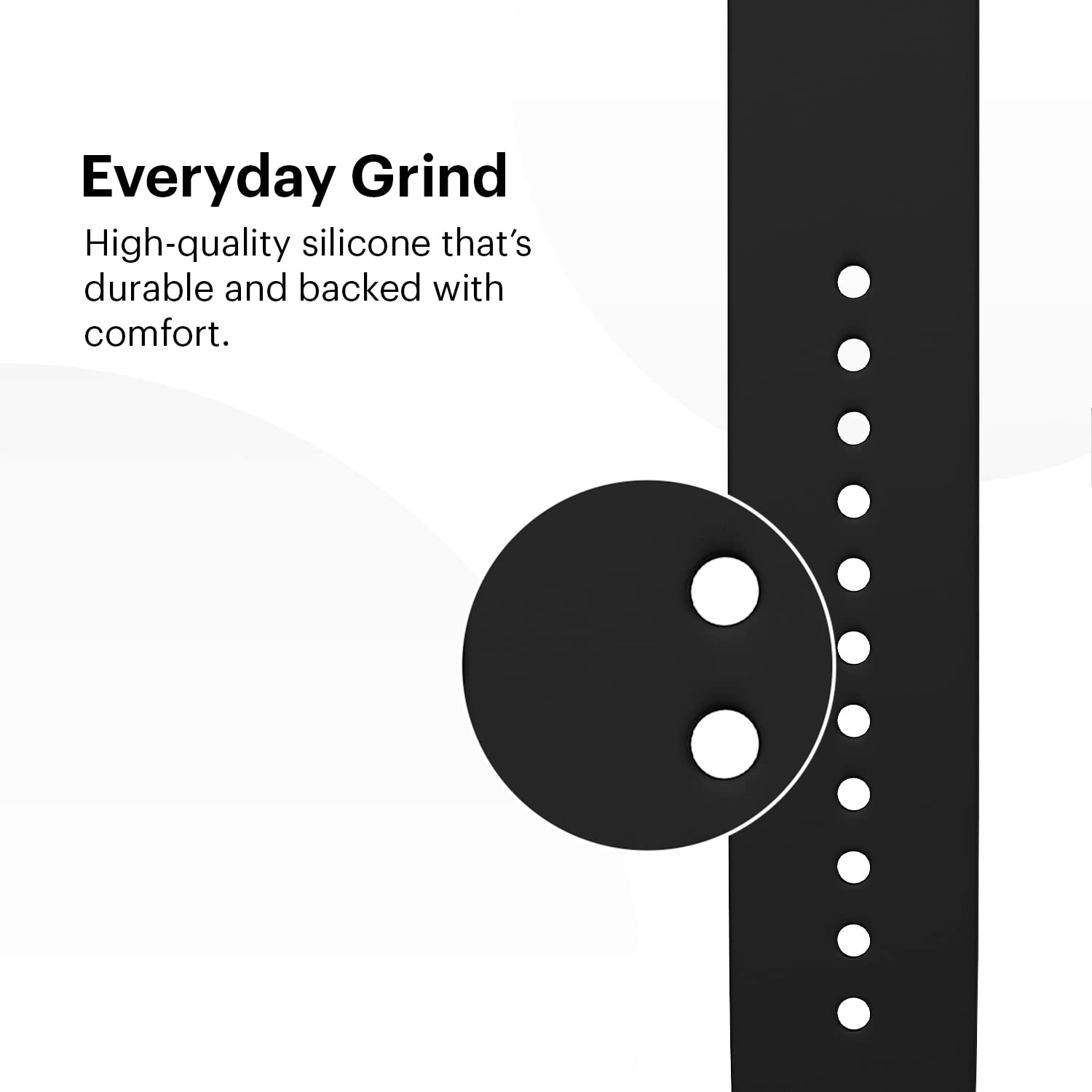 Noise Premium Silicone Strap for Noise ColorFit & NoiseFit (22mm) (Sweat Resistant, Black)_7