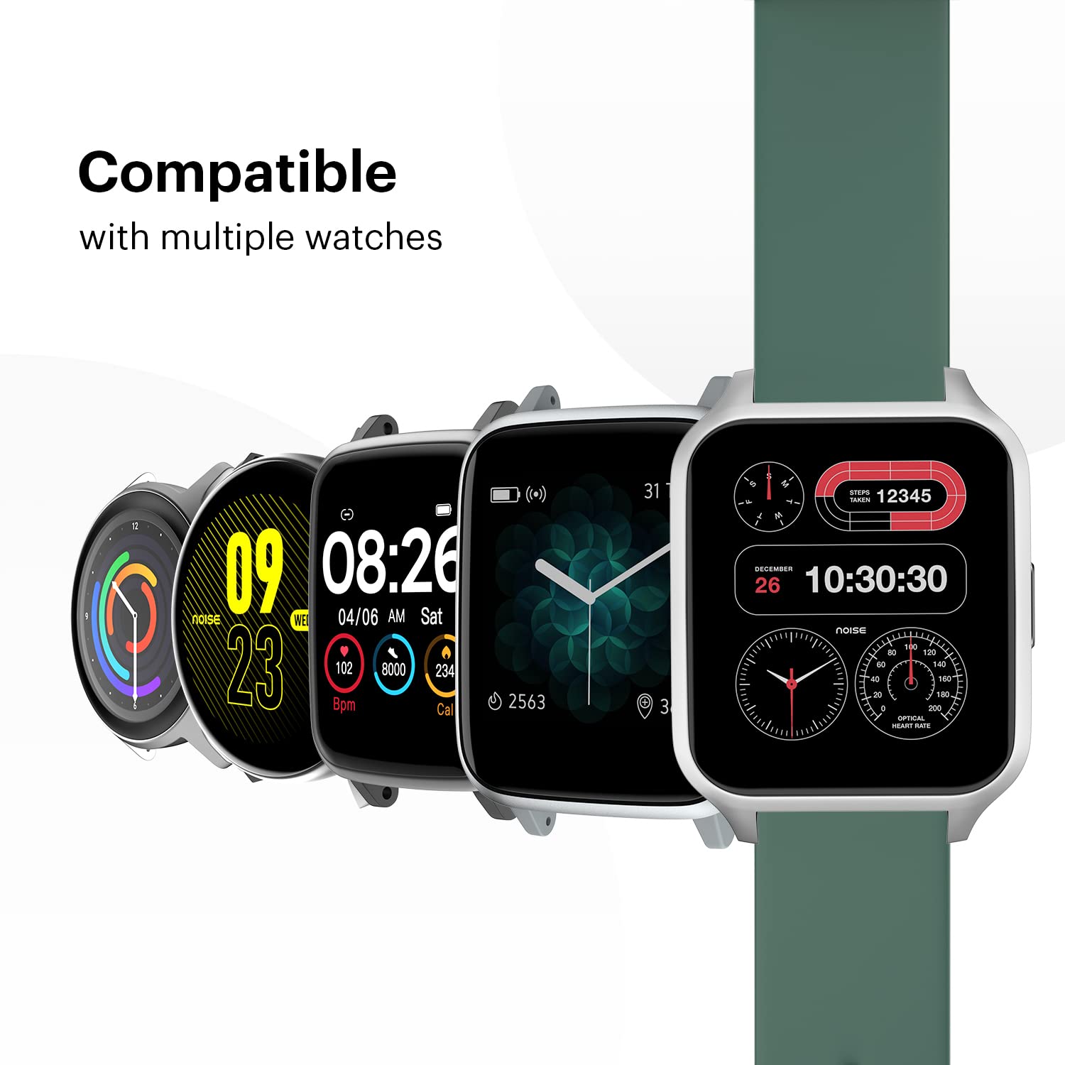 Noise Premium Silicone Strap for Noise ColorFit & NoiseFit (22mm) (Sweat Resistant, Green)_6