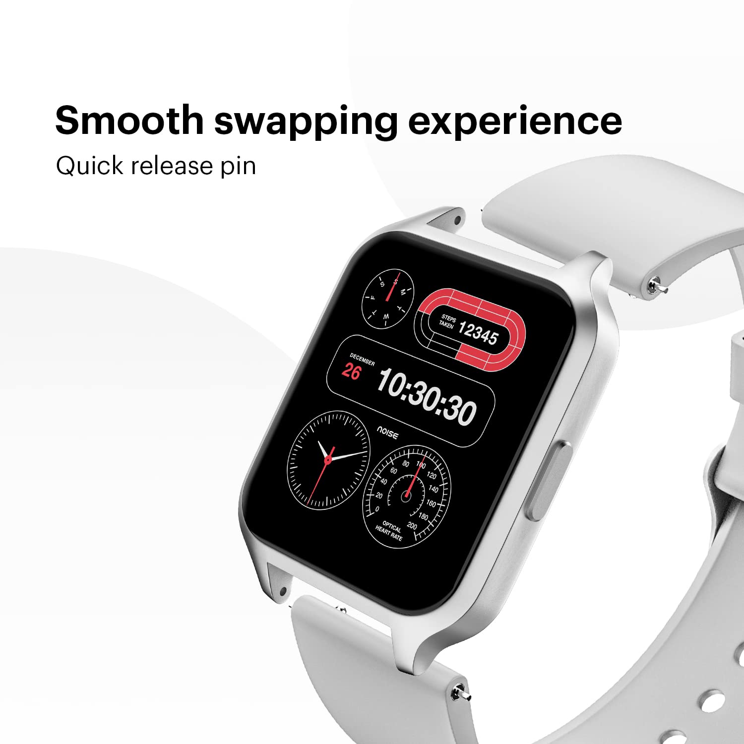 Noise Premium Silicone Strap for Noise ColorFit & NoiseFit (22mm) (Sweat Resistant, Grey)_6