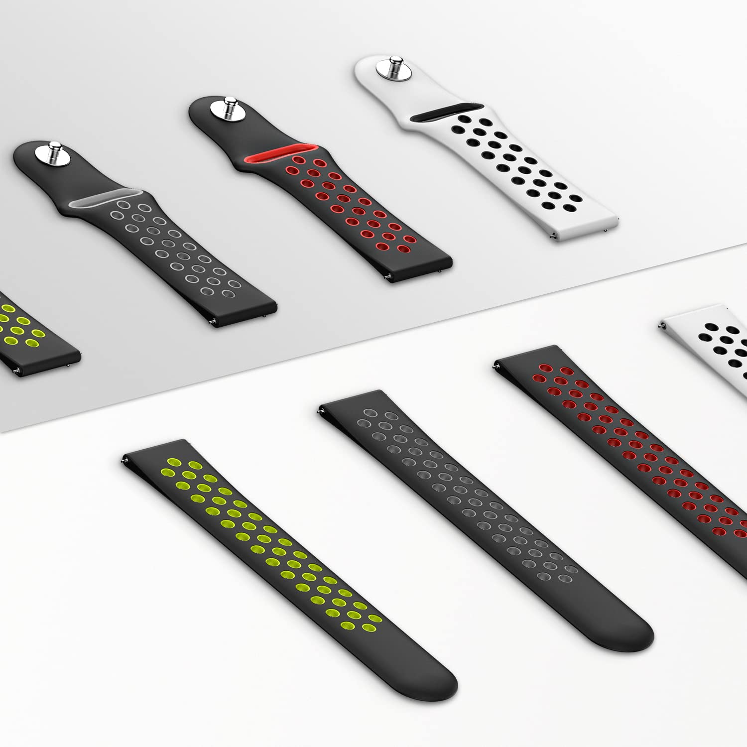 Noise Sports Edition Silicone Sport Strap for Noise ColorFit & NoiseFit (22mm) (Lightweight & Rugged, Black/Red)_6