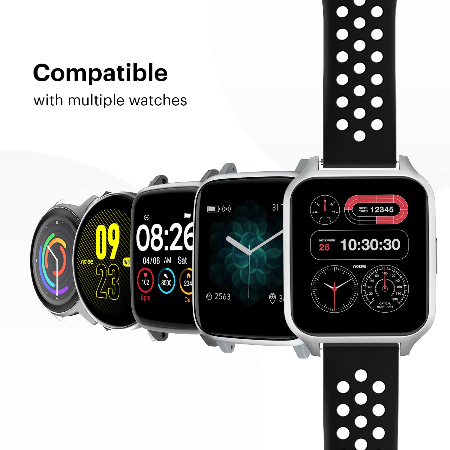 Noise Sports Edition Silicone Sport Strap for Noise ColorFit & NoiseFit (22mm) (Lightweight & Rugged, Grey/Black) Noise Sports Edition Silicone Sport Strap for Noise ColorFit & NoiseFit (22mm) (Lightweight & Rugged, Grey/Black)_4