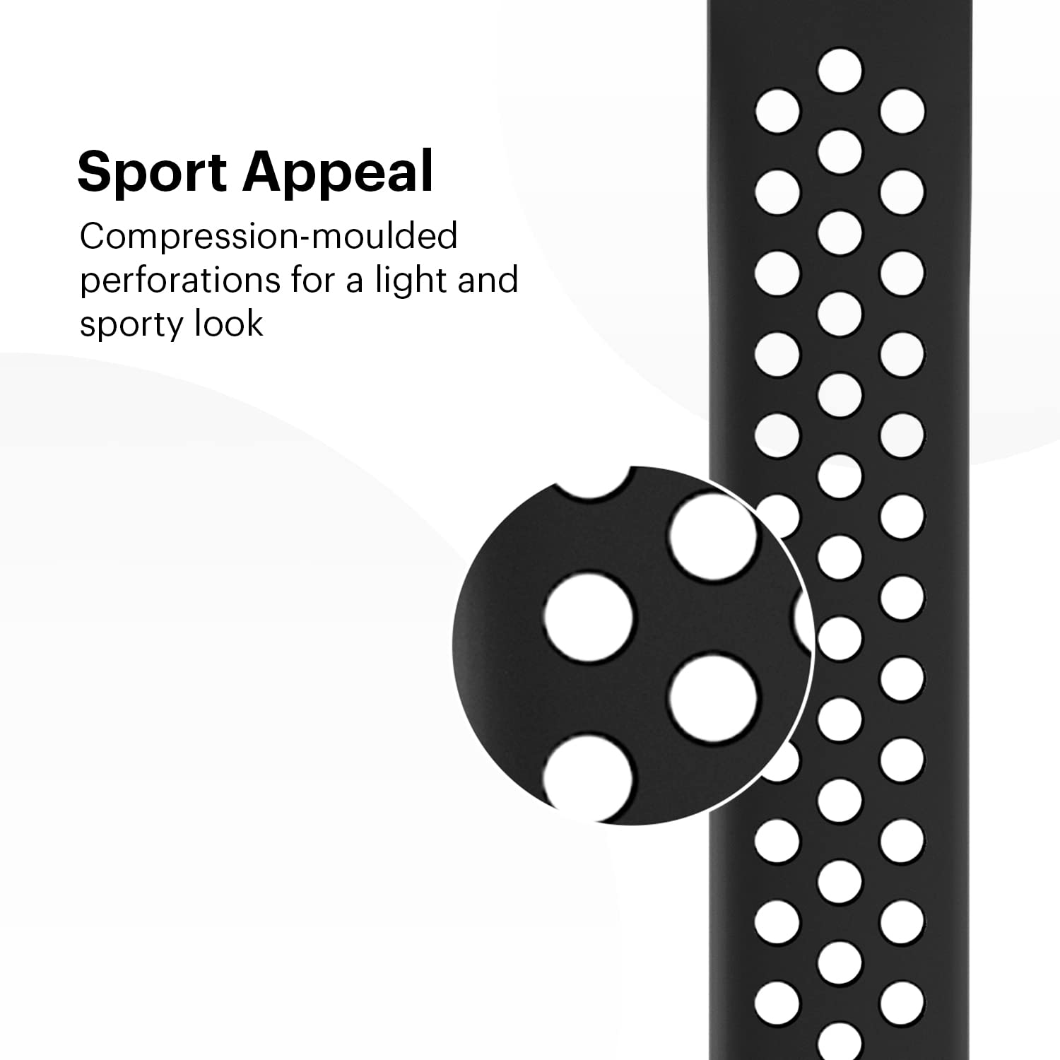 Noise Sports Edition Silicone Sport Strap for Noise ColorFit & NoiseFit (22mm) (Lightweight & Rugged, Grey/Black) Noise Sports Edition Silicone Sport Strap for Noise ColorFit & NoiseFit (22mm) (Lightweight & Rugged, Grey/Black)_6