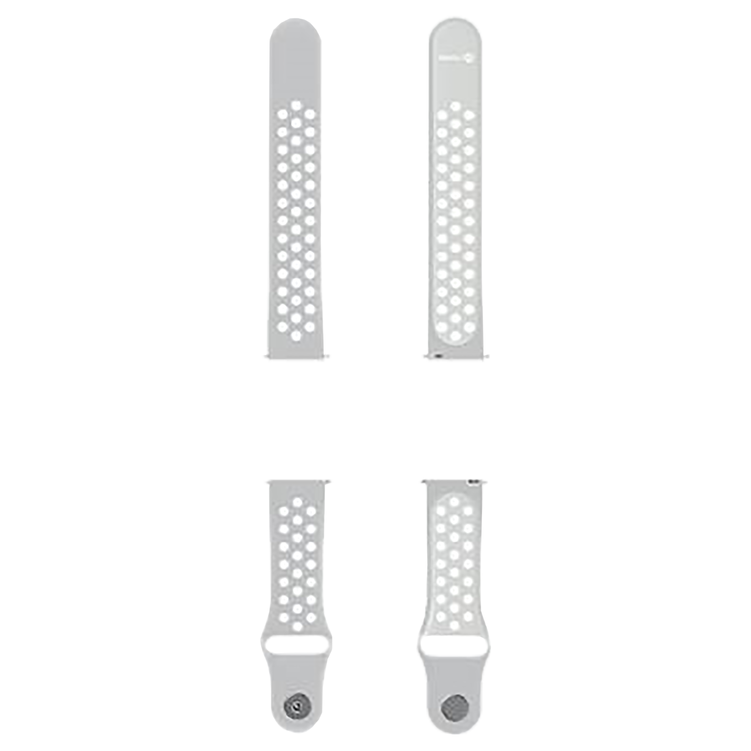 Noise Sports Edition Silicone Sport Strap for Noise ColorFit & NoiseFit (22mm) (Lightweight & Rugged, Silver/White)_3