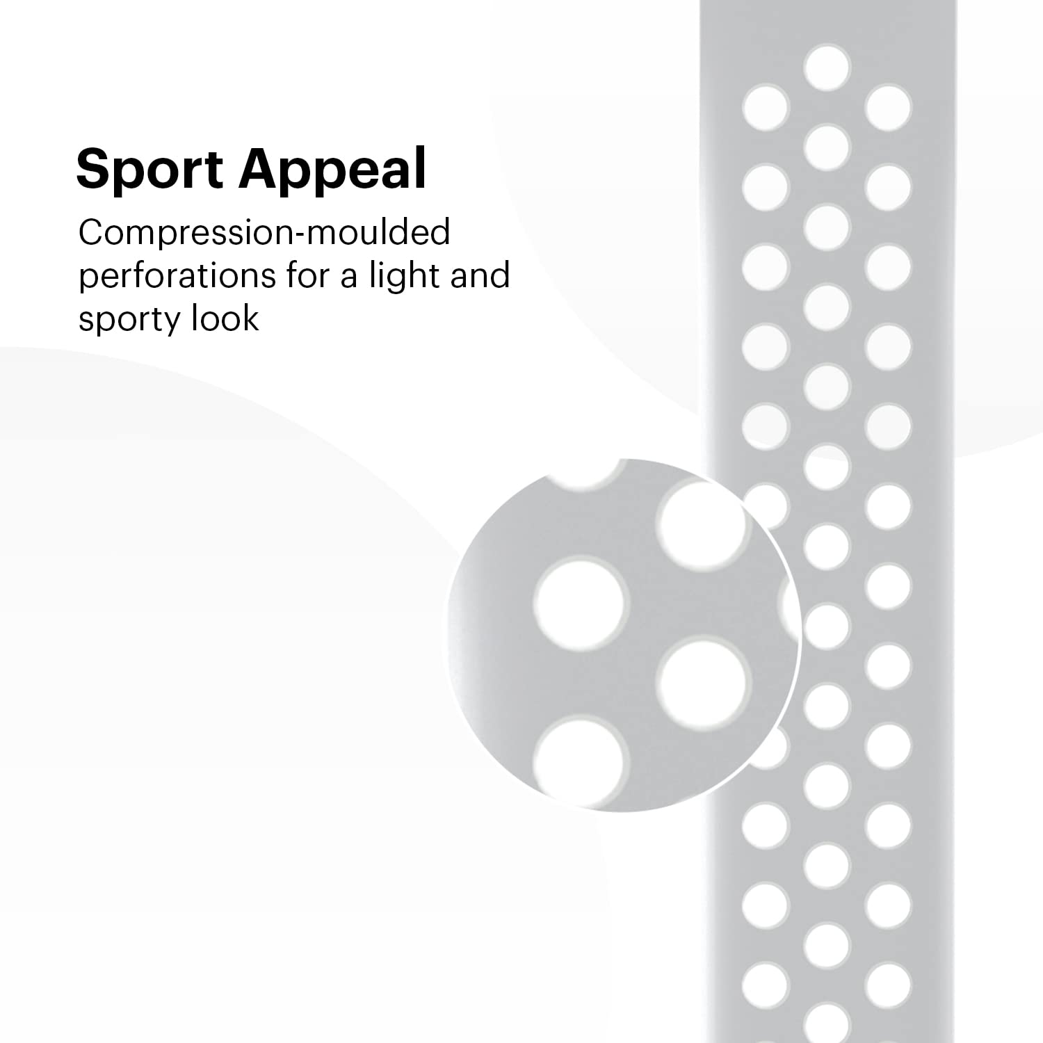 Noise Sports Edition Silicone Sport Strap for Noise ColorFit & NoiseFit (22mm) (Lightweight & Rugged, Silver/White)_6