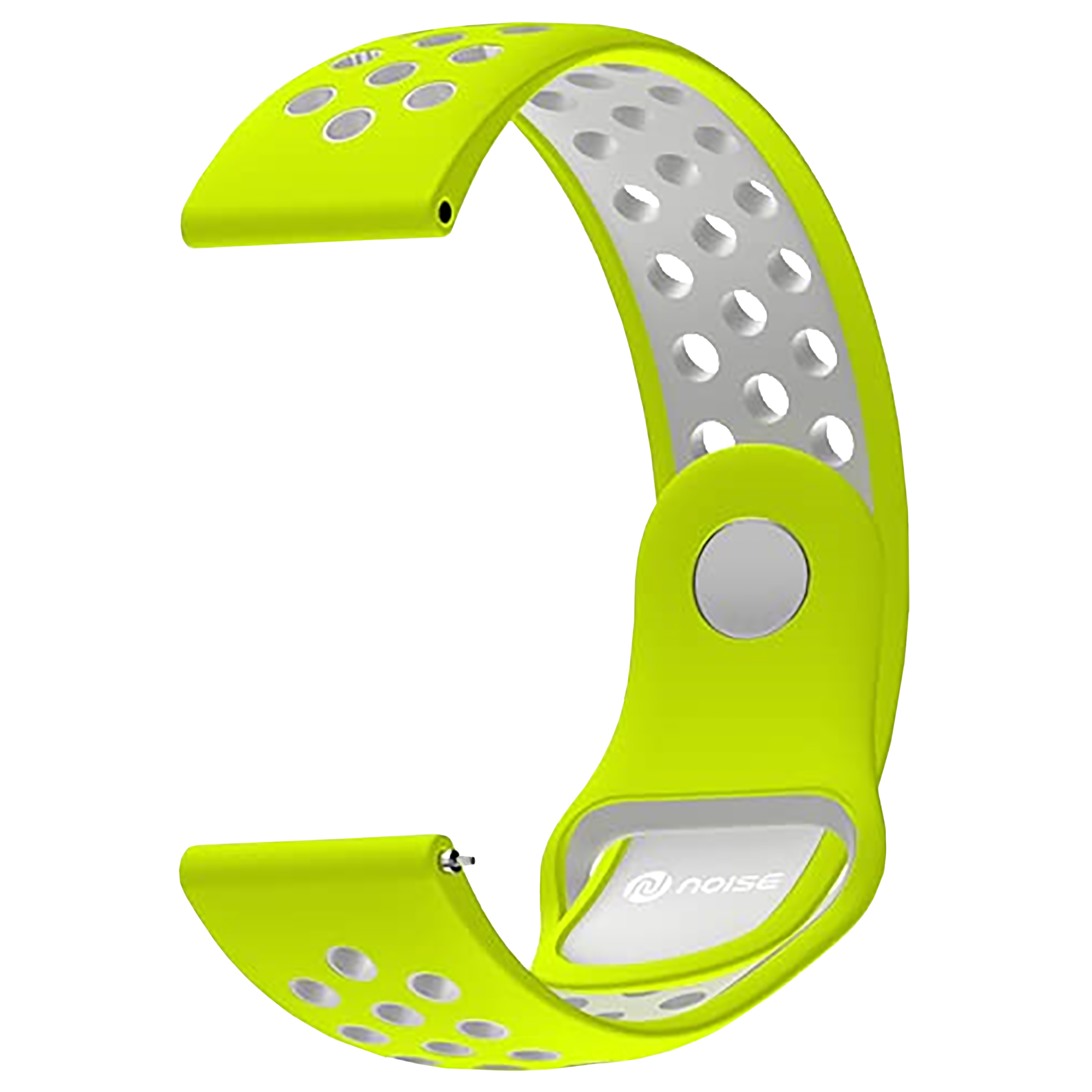 Noise Sports Edition Silicone Sport Strap for Noise ColorFit & NoiseFit (22mm) (Lightweight & Rugged, Yellow/Silver)_1