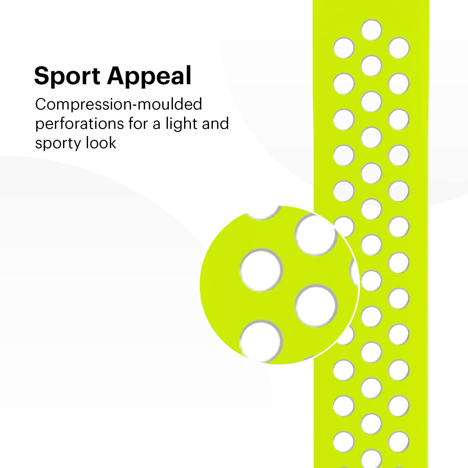 Noise Sports Edition Silicone Sport Strap for Noise ColorFit & NoiseFit (22mm) (Lightweight & Rugged, Yellow/Silver)_6