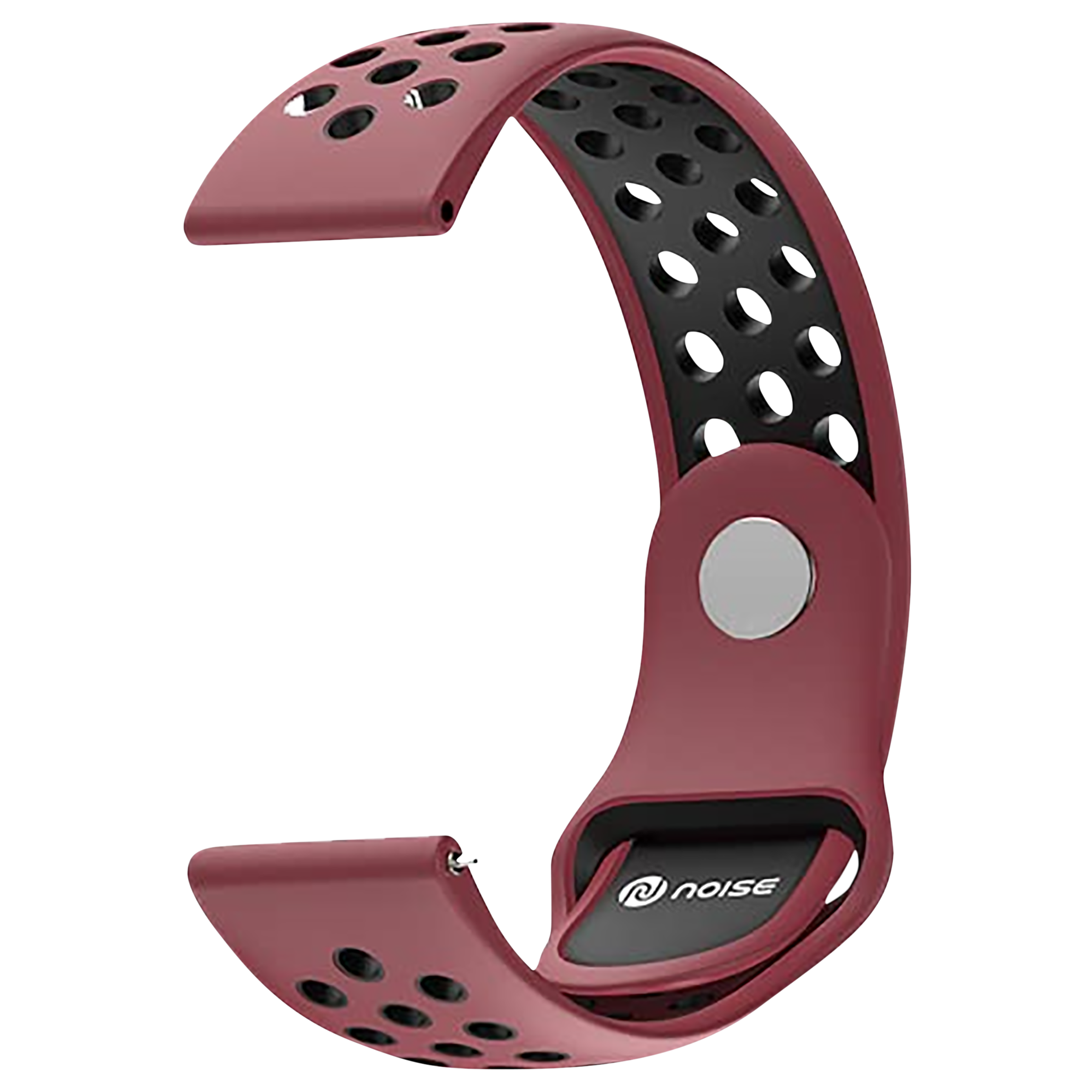 Noise Sports Edition Silicone Sport Strap for Noise ColorFit & NoiseFit (22mm) (Lightweight & Rugged, Wine Black)_1