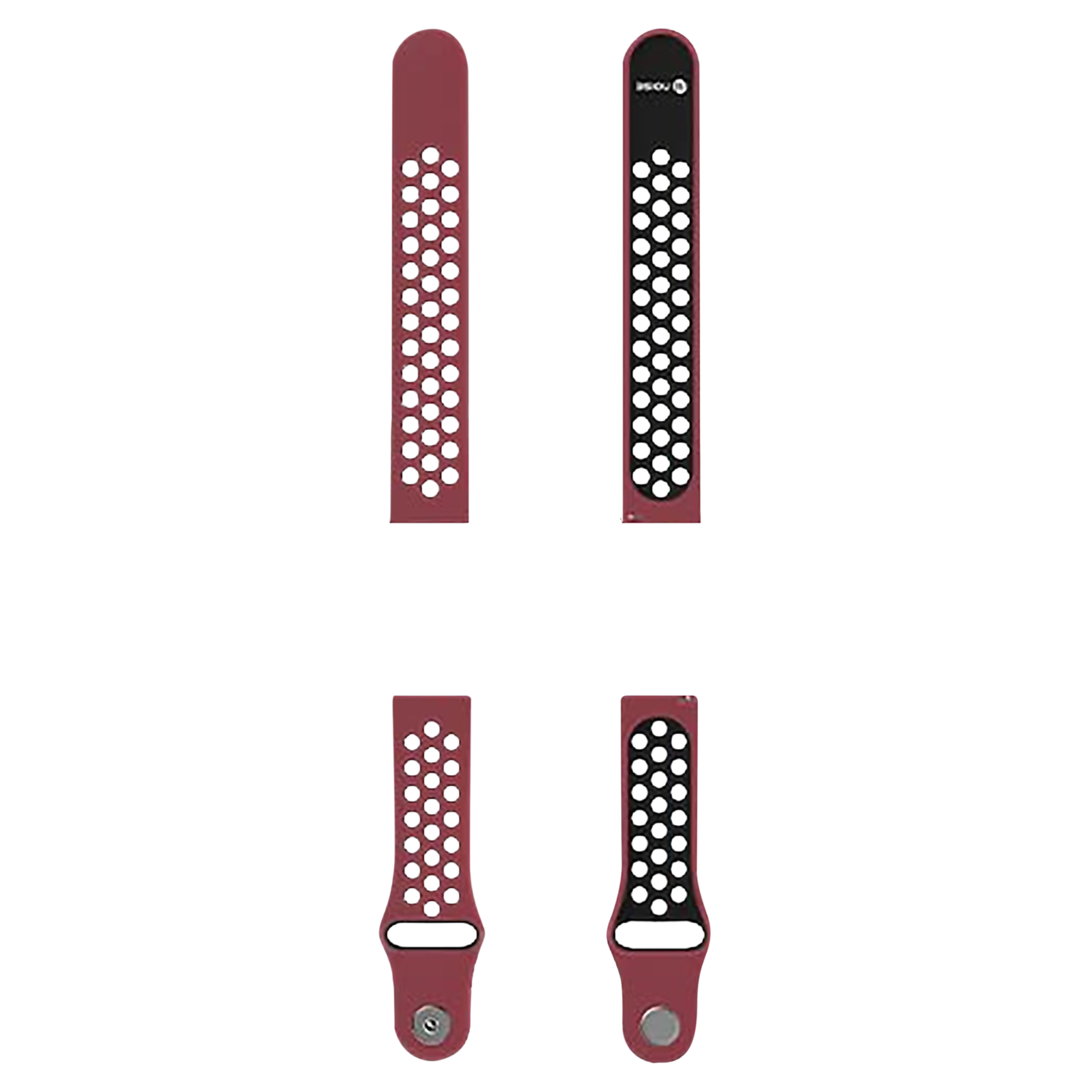 Noise Sports Edition Silicone Sport Strap for Noise ColorFit & NoiseFit (22mm) (Lightweight & Rugged, Wine Black)_8