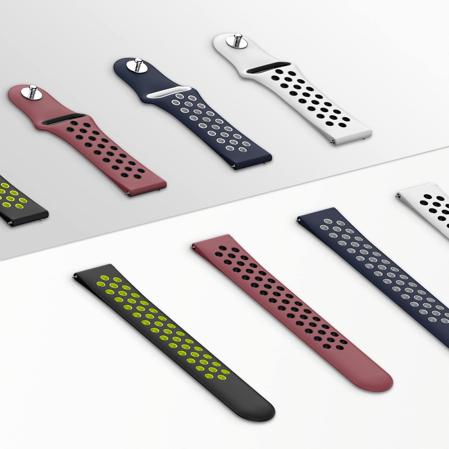 Noise Sports Edition Silicone Sport Strap for Noise ColorFit & NoiseFit (22mm) (Lightweight & Rugged, Wine Black)_7