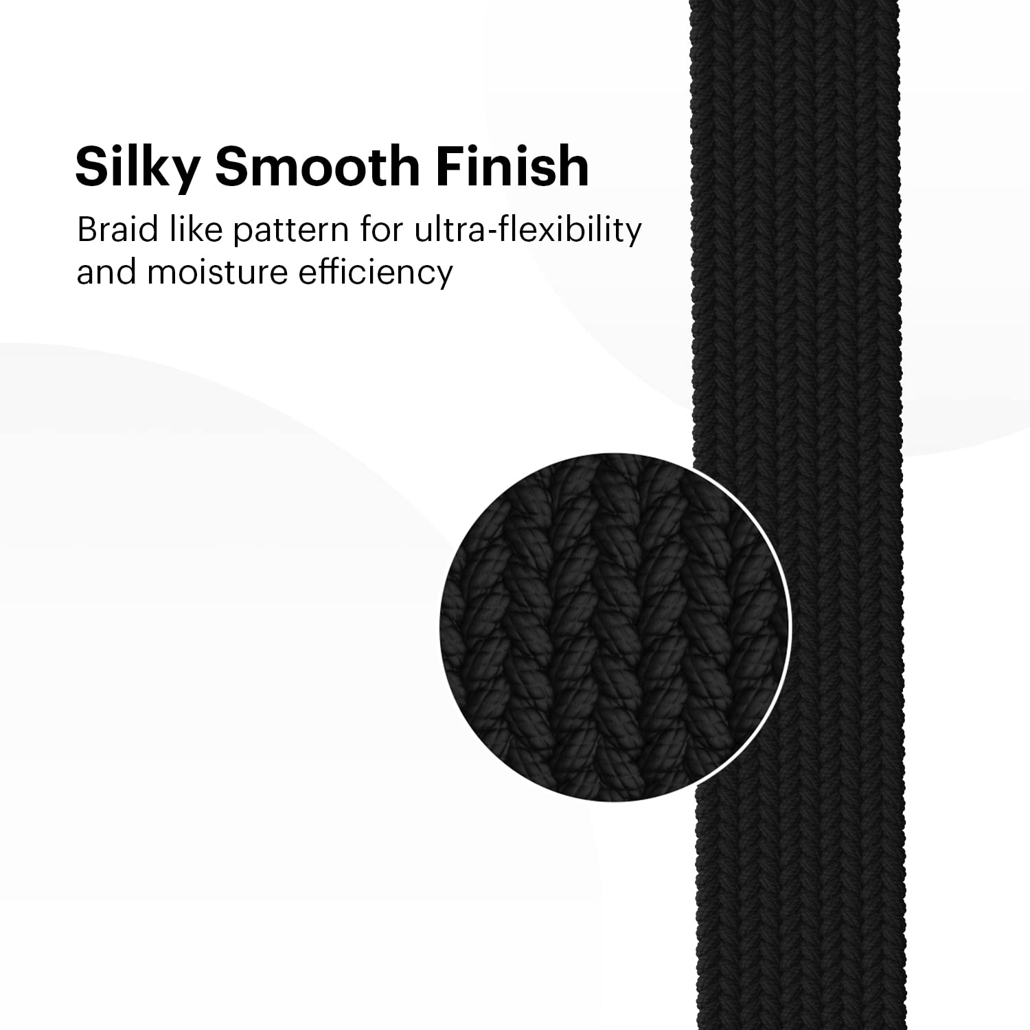 Noise Uni Weave Woven Nylon Strap for Noise ColorFit & NoiseFit (22mm, XS) (Water & Sweat Resistance, Pitch Black)_6