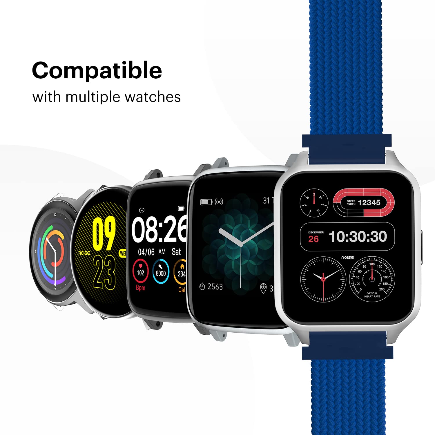 Noise Uni Weave Woven Nylon Strap for Noise ColorFit & NoiseFit (22mm, L) (Water & Sweat Resistance, Royal Blue)_4