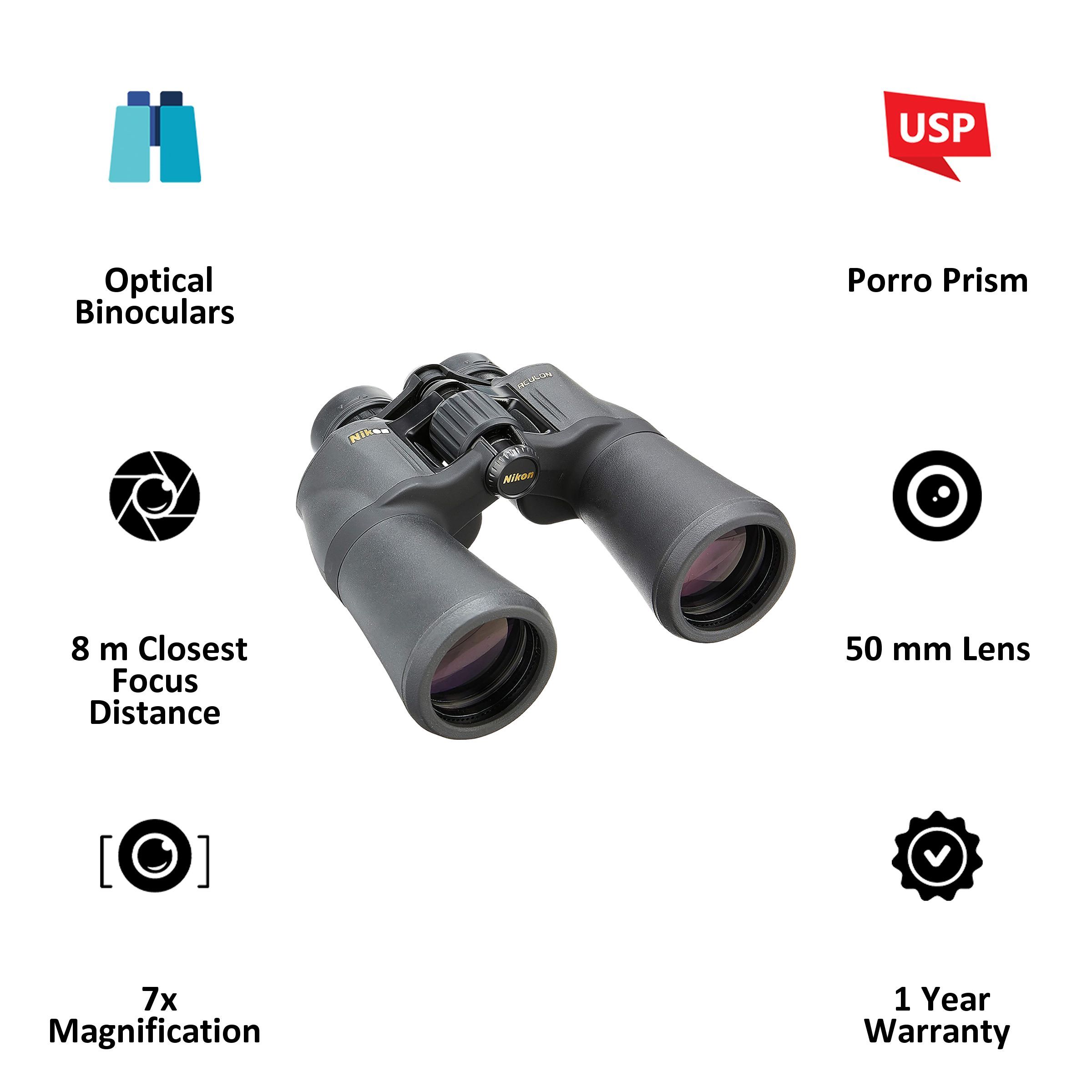 Nikon Aculon A211 7x 50mm Porro Prism Optical Binoculars (Superior Optical Performance, BAA813SA, Black) Nikon Aculon A211 7x 50mm Porro Prism Optical Binoculars (Superior Optical Performance, BAA813SA, Black)_6