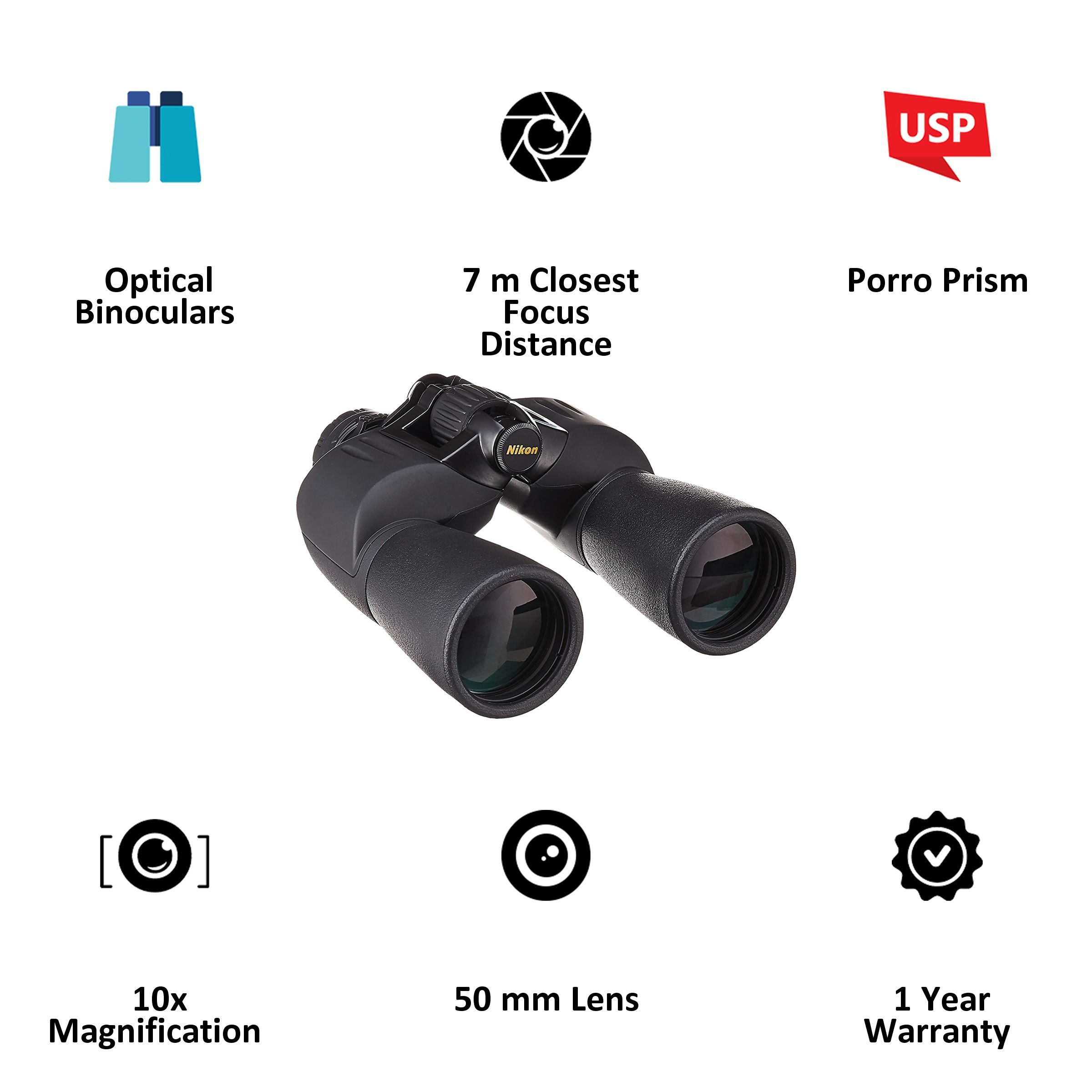 Nikon Action EX 10x 50mm Porro Prism Optical Binoculars (Fog-free, BAA663AA, Black)_7