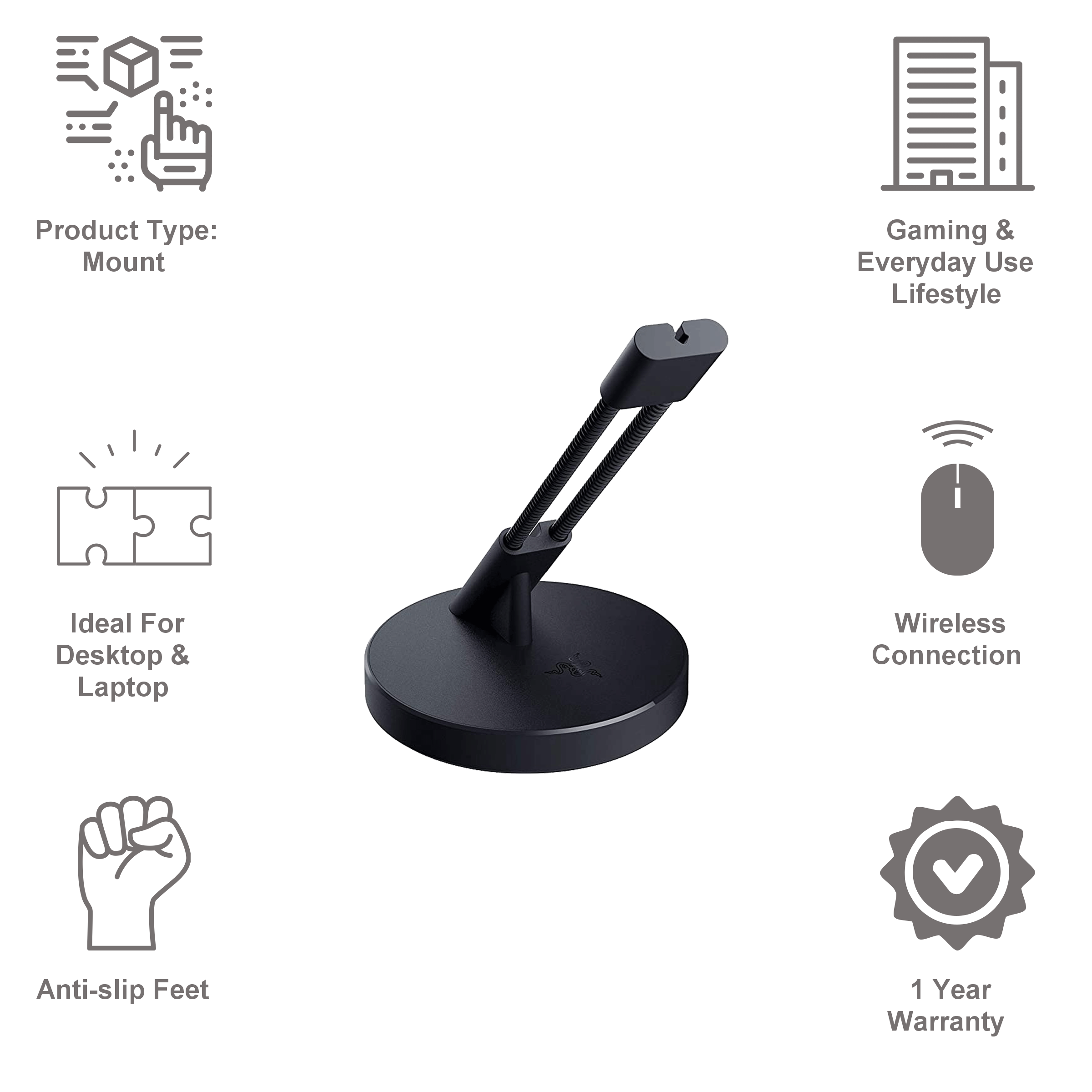 RAZER Bungee V3 Mouse Cable Holder For Desktops and Laptop (Drag-free Cord Control, RC21-01560100-R3M1, Black) RAZER Bungee V3 Mouse Cable Holder For Desktops and Laptop (Drag-free Cord Control, RC21-01560100-R3M1, Black)_6