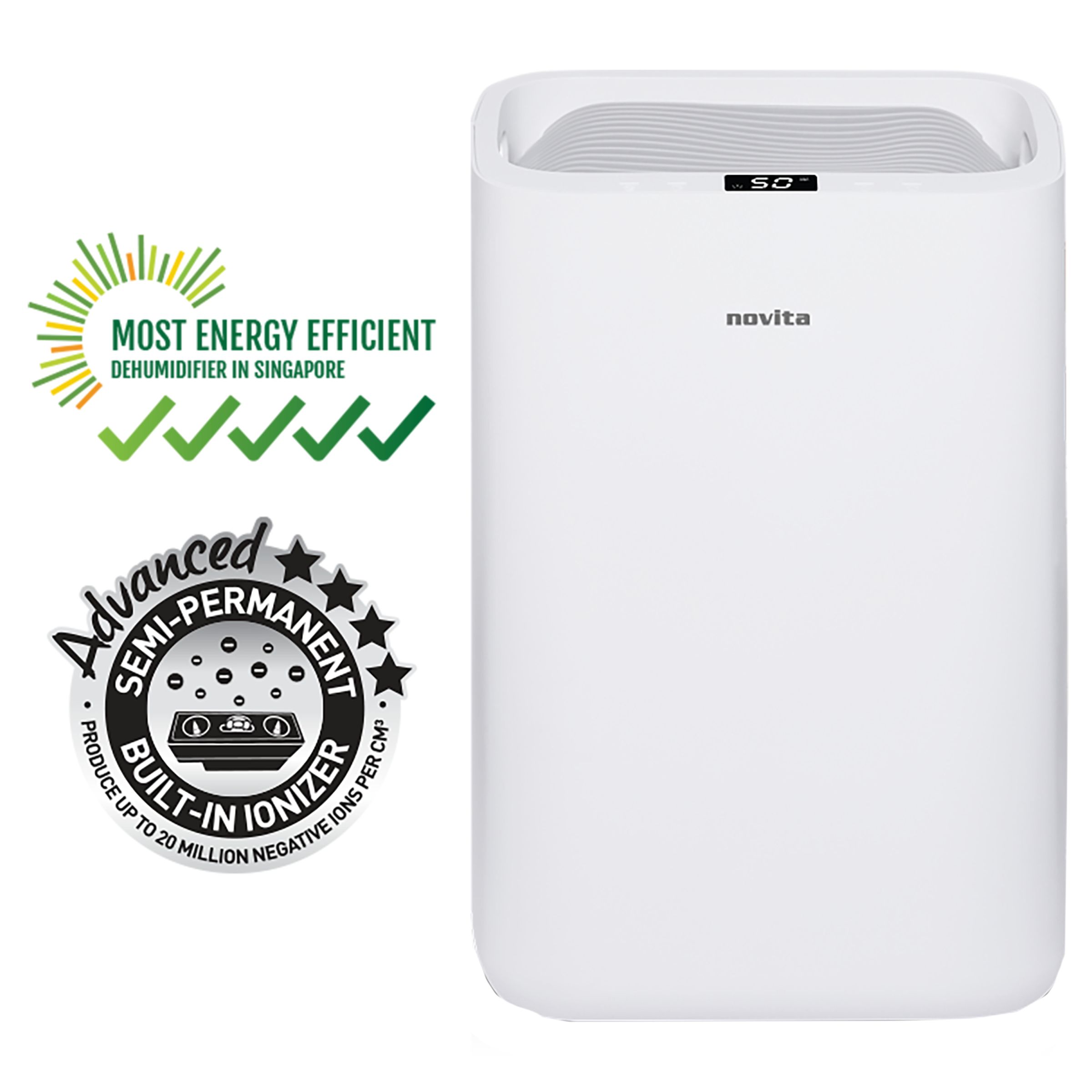 Origin Novita ND12.8 Wardrobe Bedroom, Living Room, Guest Rooms, Office Cabins & Labs Dehumidifier with Auto Shut Off Function (Built-in Ionizer, White)_4