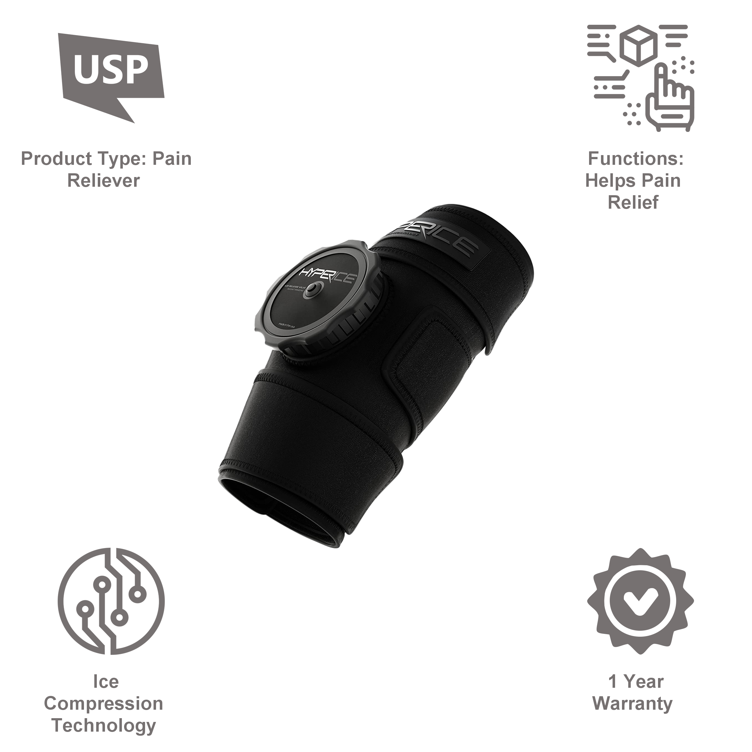 Hyperice ICT Utility Wrist Pain Reliever (Ice Compression Technology, 10030 001-00, Black)_4