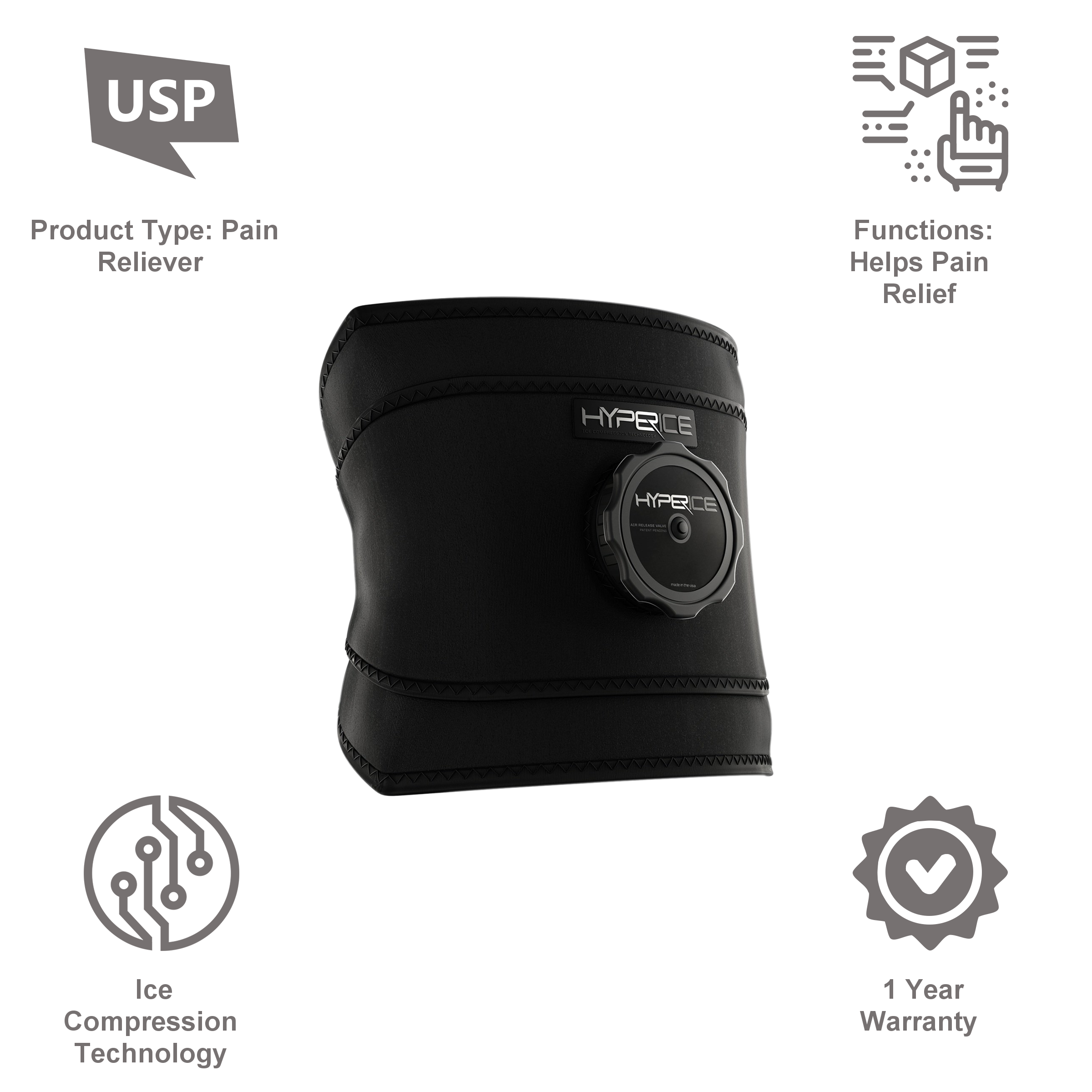 Hyperice Back Pain Reliever (Ice Compression Technology, 10040 001-00, Black)_5