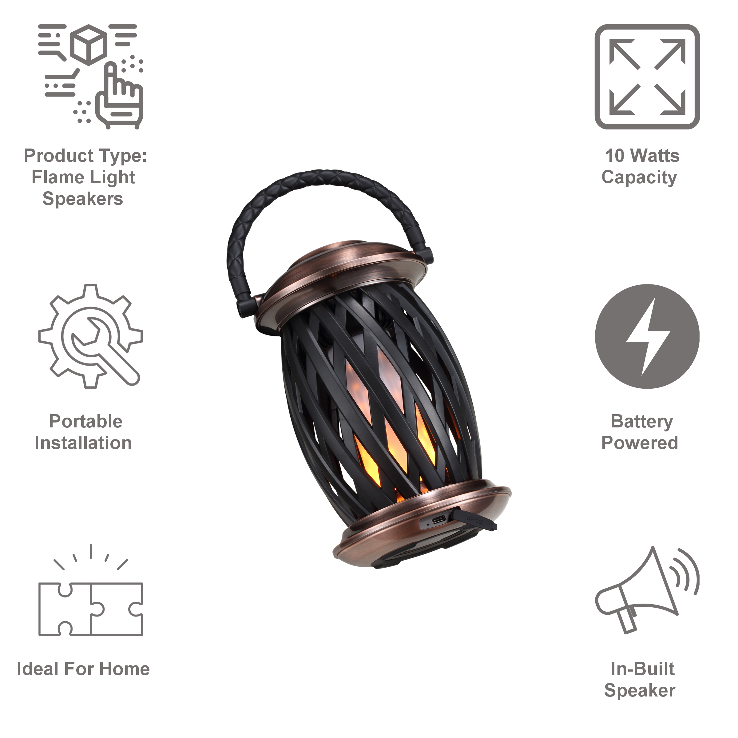 iGear Cosmic 10W Portable Bluetooth Speaker (IP65 Water Resistant, Ambient Light, Brown)_12