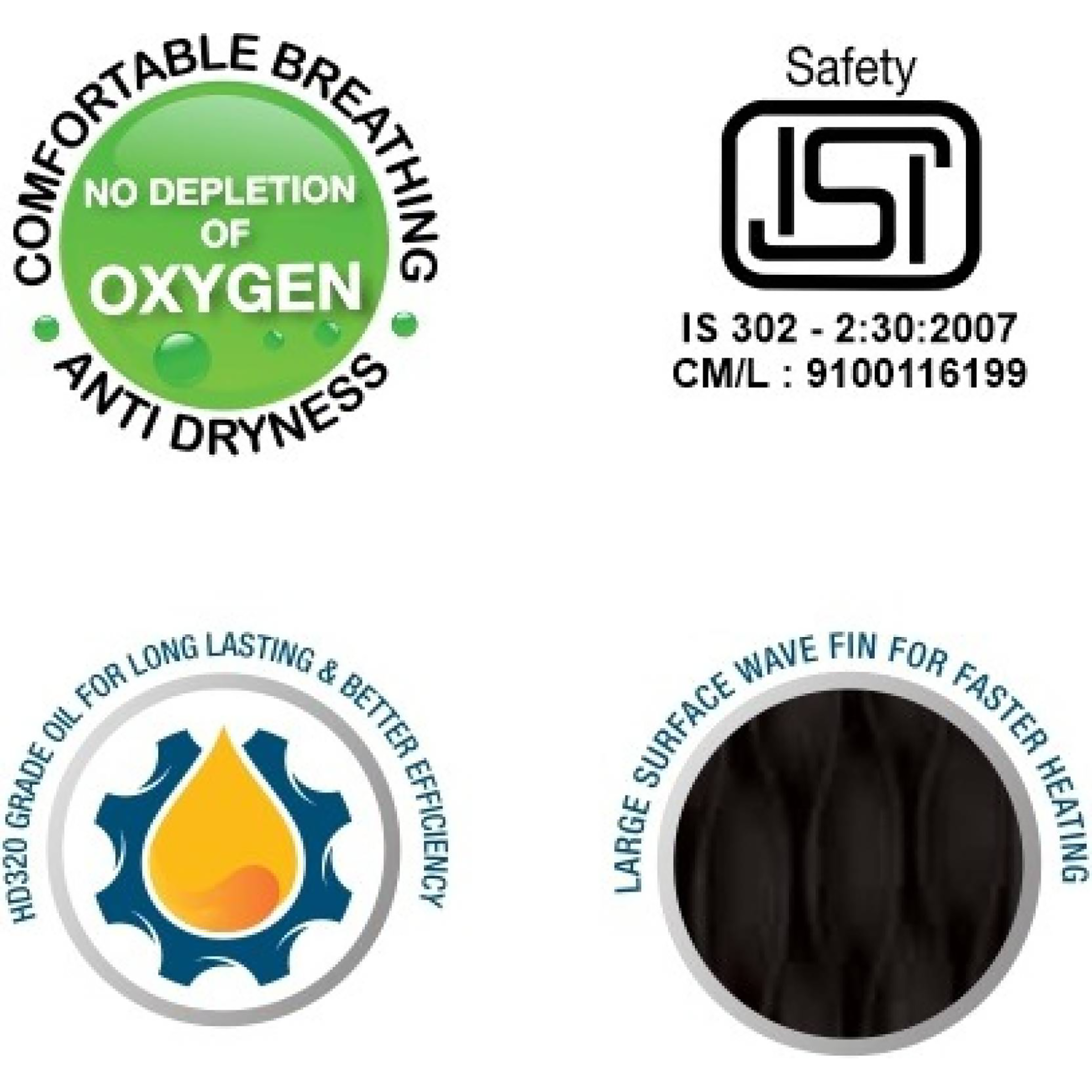 KENSTAR FERNO 11 2900 Watts PTC Oil Filled Room Heater (11 Fin, KORFER29MC11R0-SRG, Black)_3