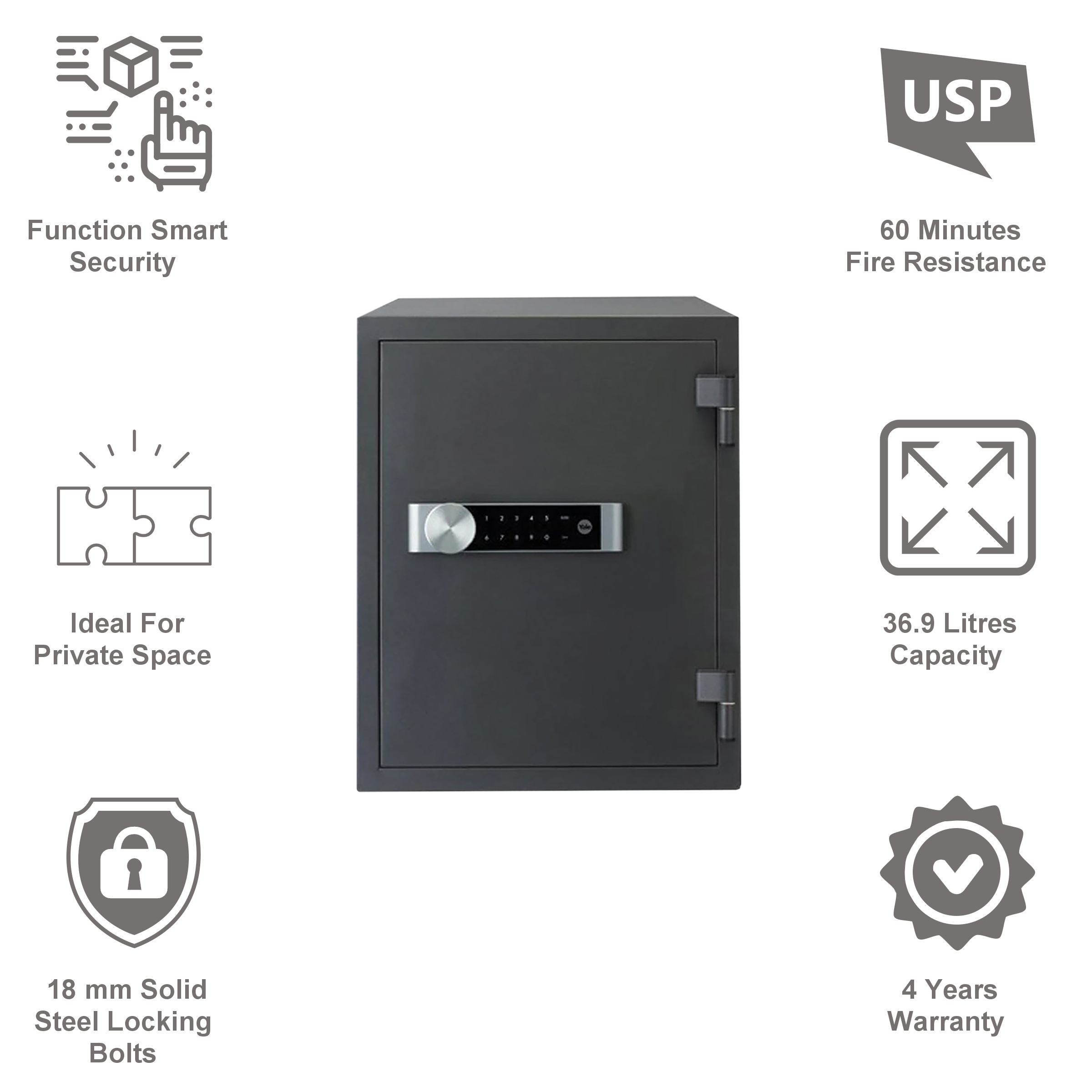 Yale 36.9 Litres Extra Large Digital Safety Locker (YFM/520/FG2, Black) Yale 36.9 Litres Extra Large Digital Safety Locker (YFM/520/FG2, Black)_15