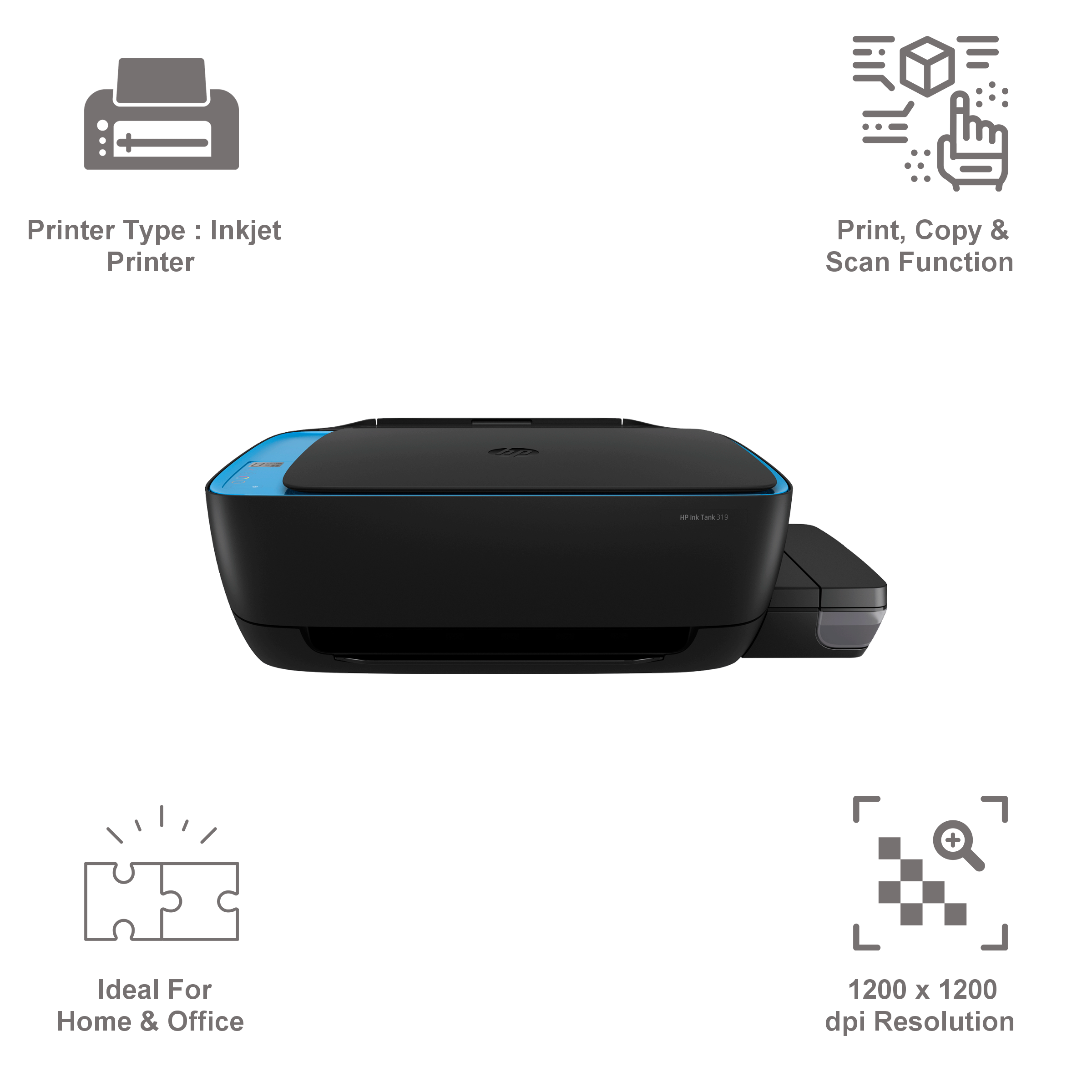 HP Ink Tank 319 Color All-in-One Inkjet Printer (Borderless Printing, Z6Z13A, Black)_10