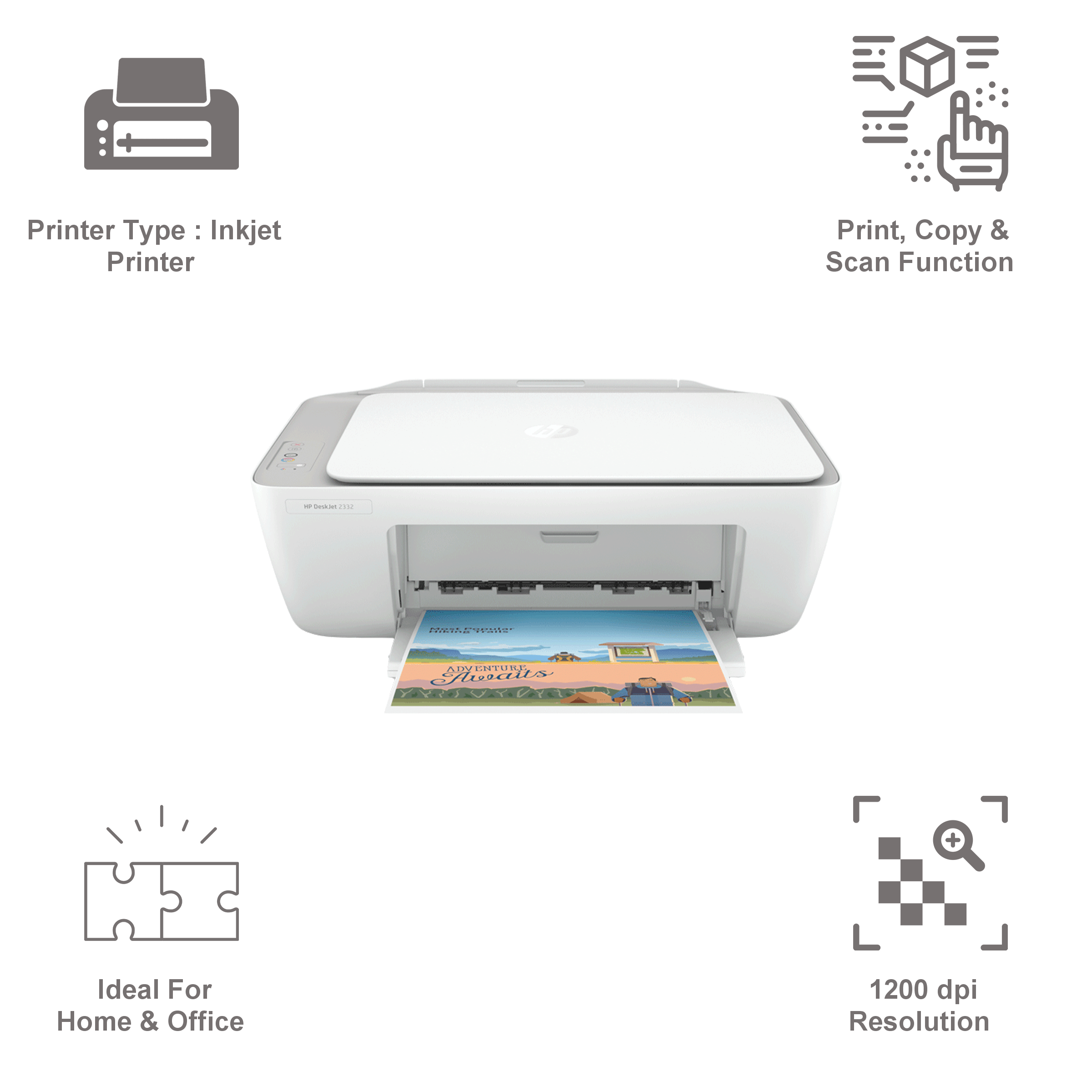 HP DeskJet 2332 Color All-in-One Inkjet Printer (HP Auto-Off Technology, 7WN44D, Grey)_7