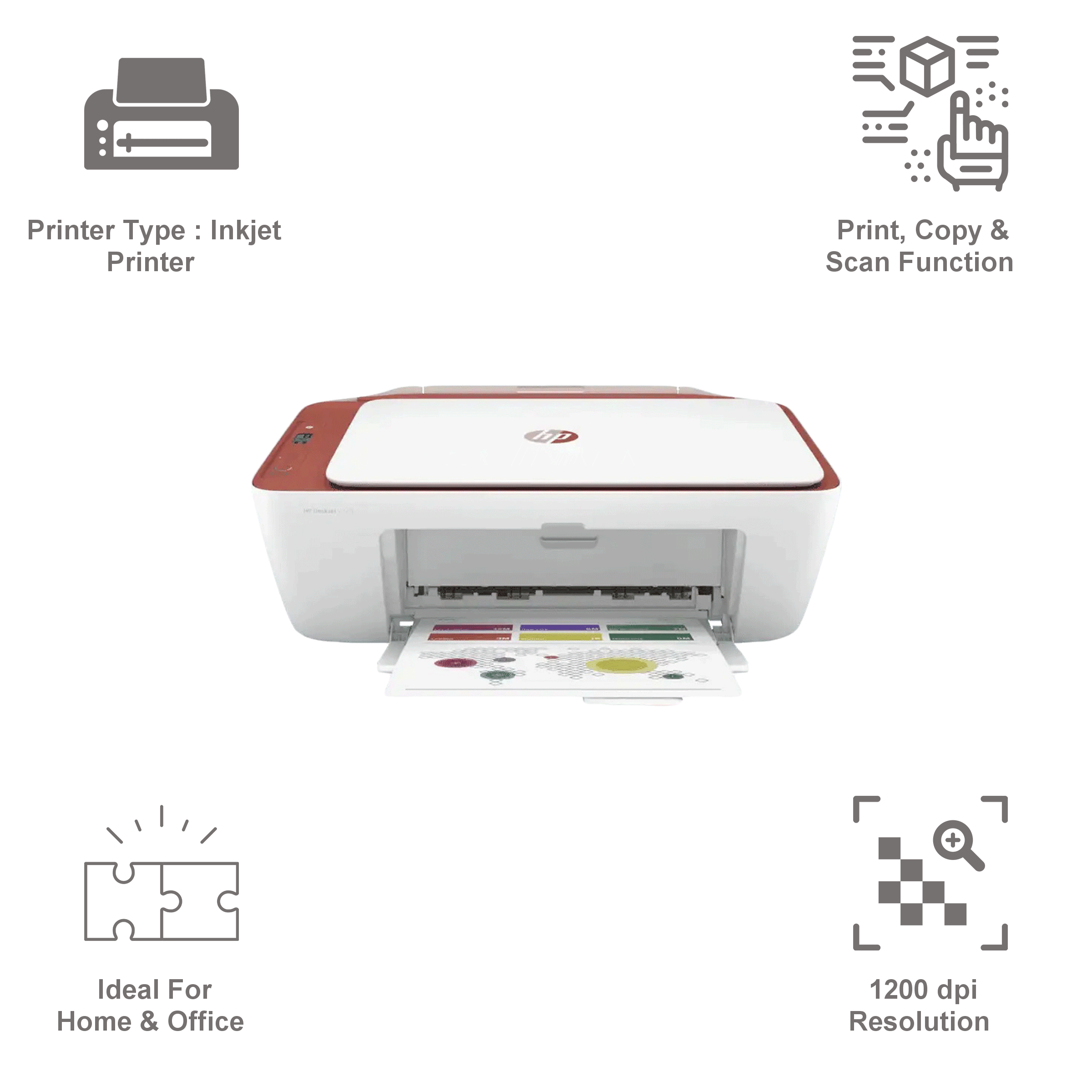 HP DeskJet 2729 Wireless Color All-in-One Inkjet Printer (Mobile Printing Capability, 7FR54D, Tera Cotta) HP DeskJet 2729 Wireless Color All-in-One Inkjet Printer (Mobile Printing Capability, 7FR54D, Tera Cotta)_6