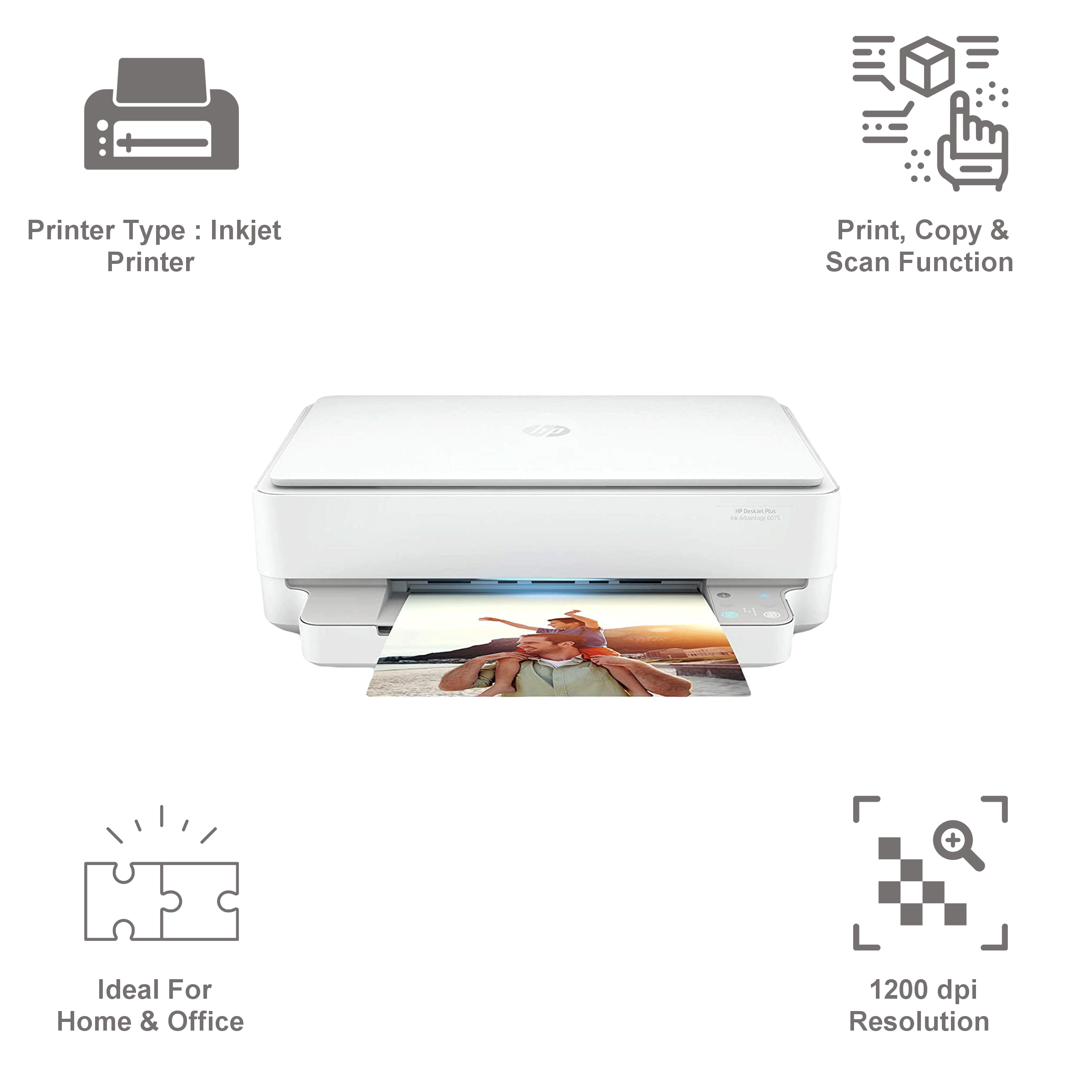 HP DeskJet Plus Ink Efficient 6075 Wireless Color All-in-One Inkjet Printer (Automatic Duplex Printing, 5SE26B, White) HP DeskJet Plus Ink Efficient 6075 Wireless Color All-in-One Inkjet Printer (Automatic Duplex Printing, 5SE26B, White)_9