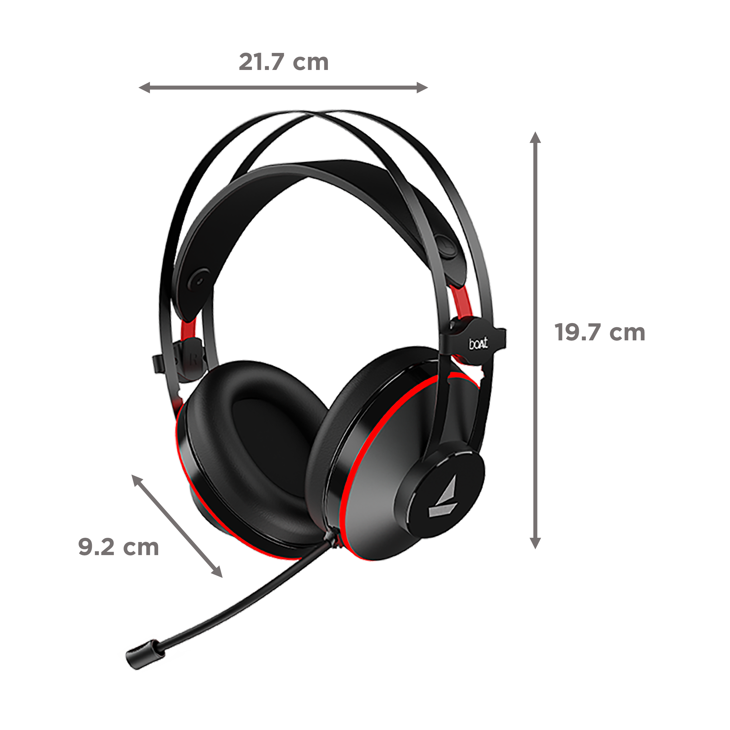 boAt Immortal 400 Wired Gaming Headphone with  Environmental Noise Cancellation (Intelligent Denoising Mic, Over Ear, Black Sabre)_2