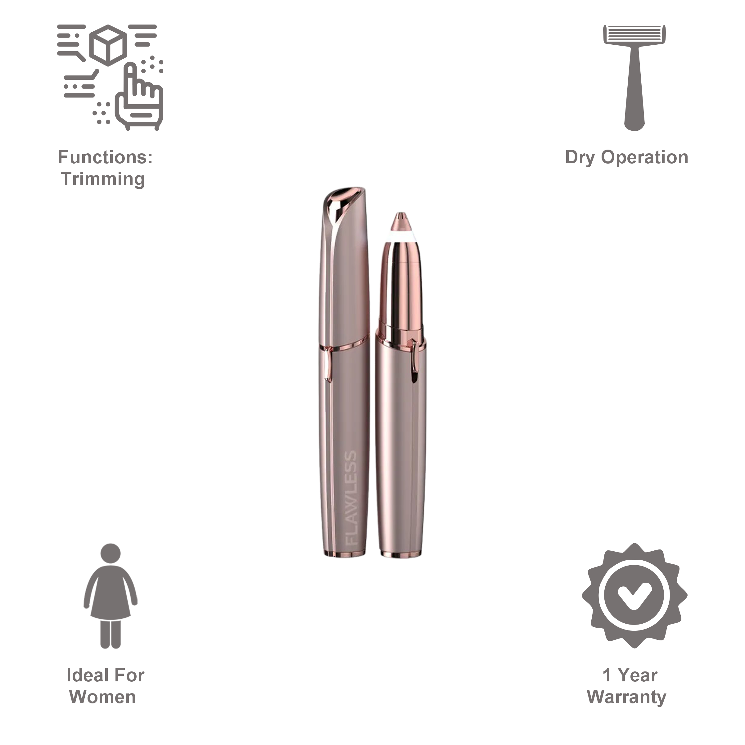 FINISHING TOUCH FLAWLESS Eye Brow Shaper For Women (18K Gold Plated, Blush) FINISHING TOUCH FLAWLESS Eye Brow Shaper For Women (18K Gold Plated, Blush)_5