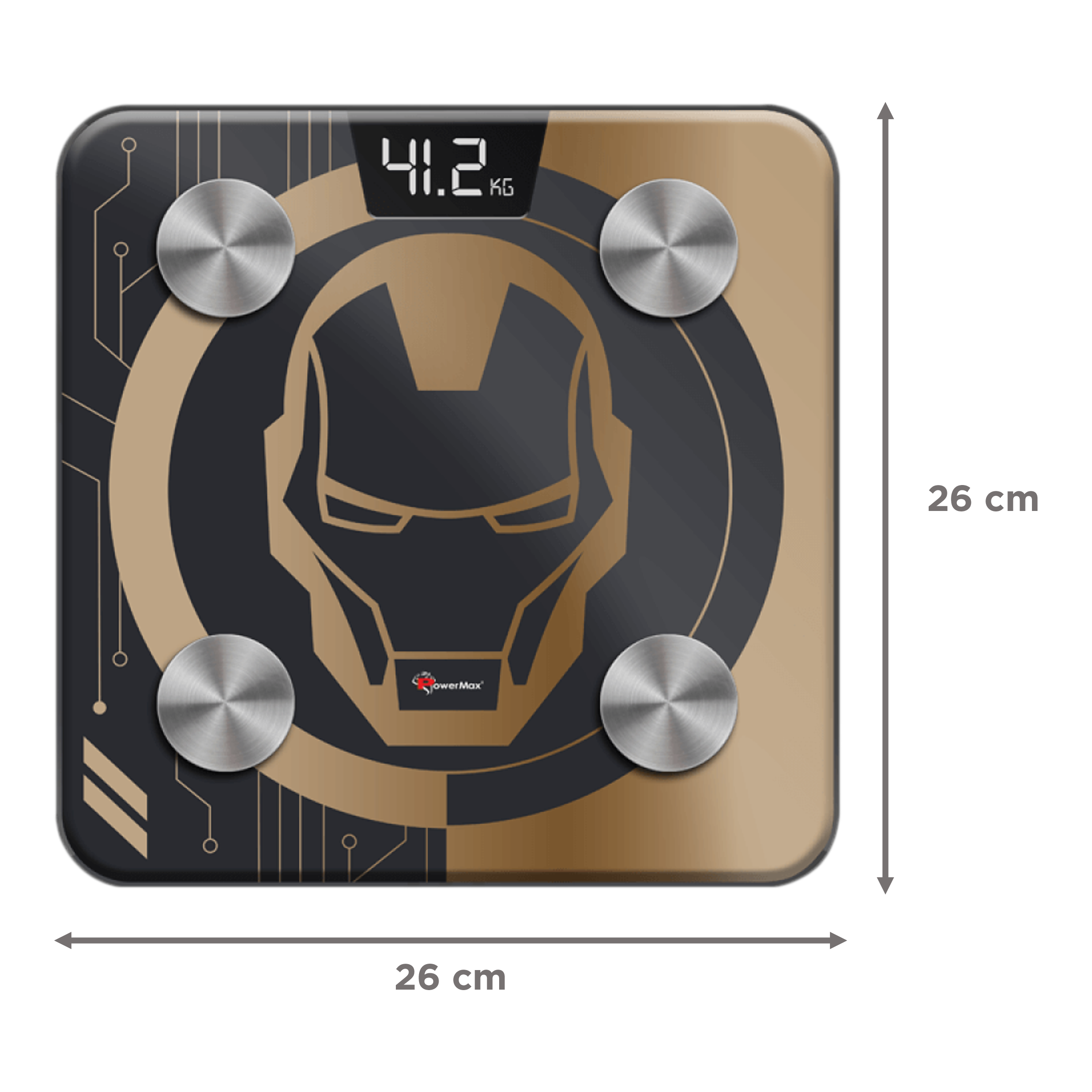 PowerMax Marvel Edition Weight Scale (Bluetooth 4.0 Connectivity, BCA-130-IM-GL, Gold)_8