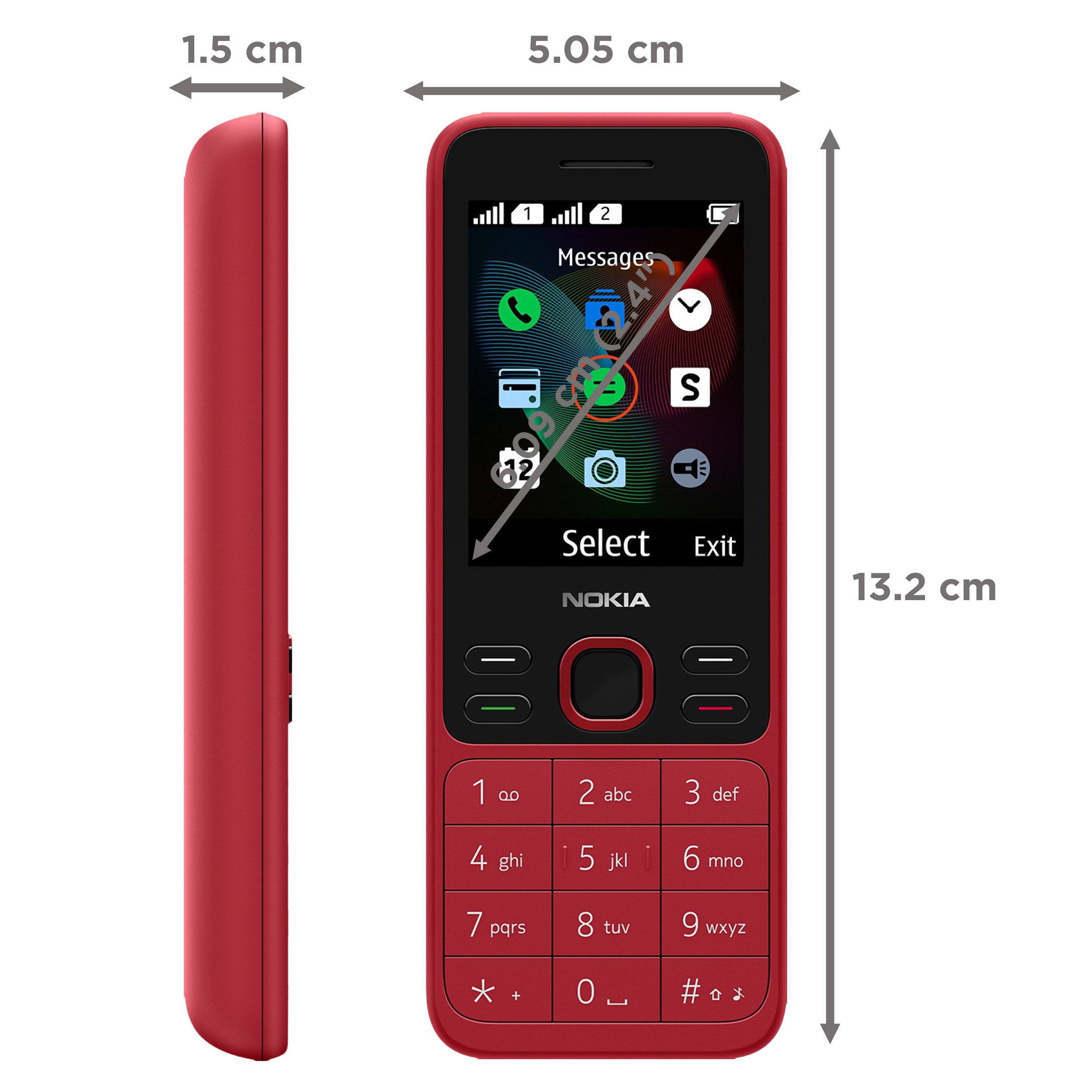 NOKIA 150 12GMNR21A01 (4MB, Dual SIM, Rear Camera, Red)_8