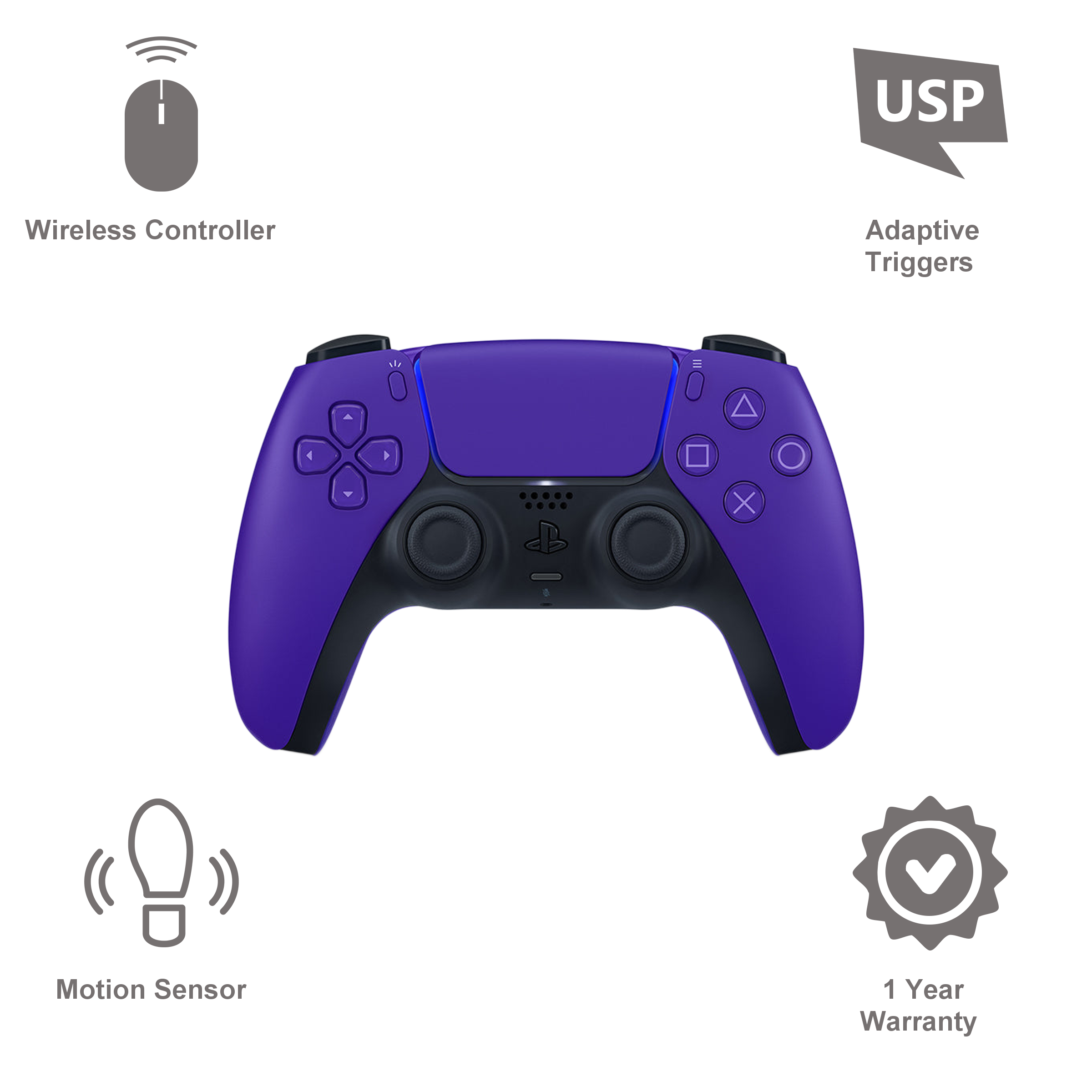 SONY DualSense Wireless Controller for PlayStation 5 (Hi-fi Sound Effect, 50668586, Galactic Purple) SONY DualSense Wireless Controller for PlayStation 5 (Hi-fi Sound Effect, 50668586, Galactic Purple)_7