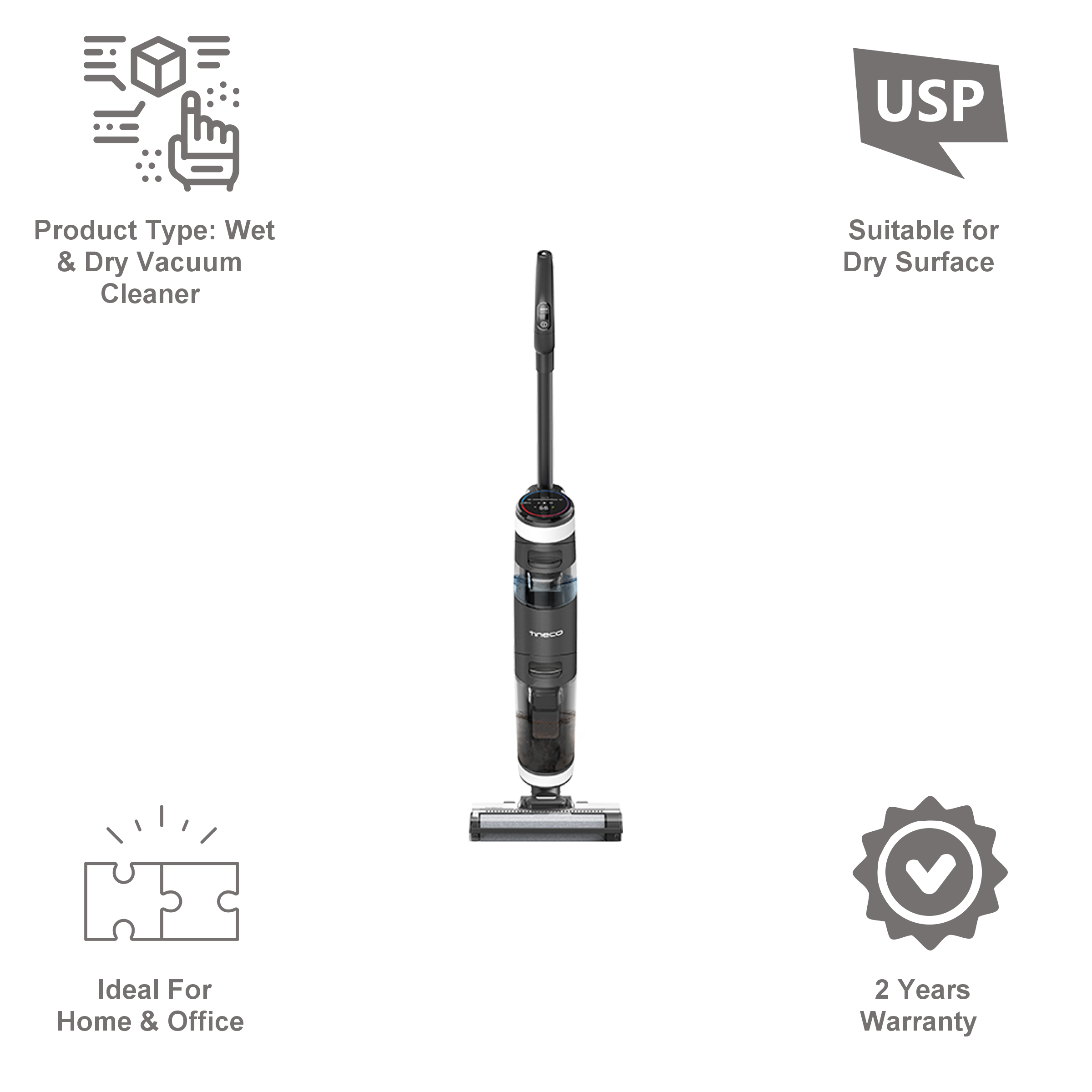 Tineco Floor One S3 Wet & Dry Vacuum Cleaner (TINS3, Aqua)_5