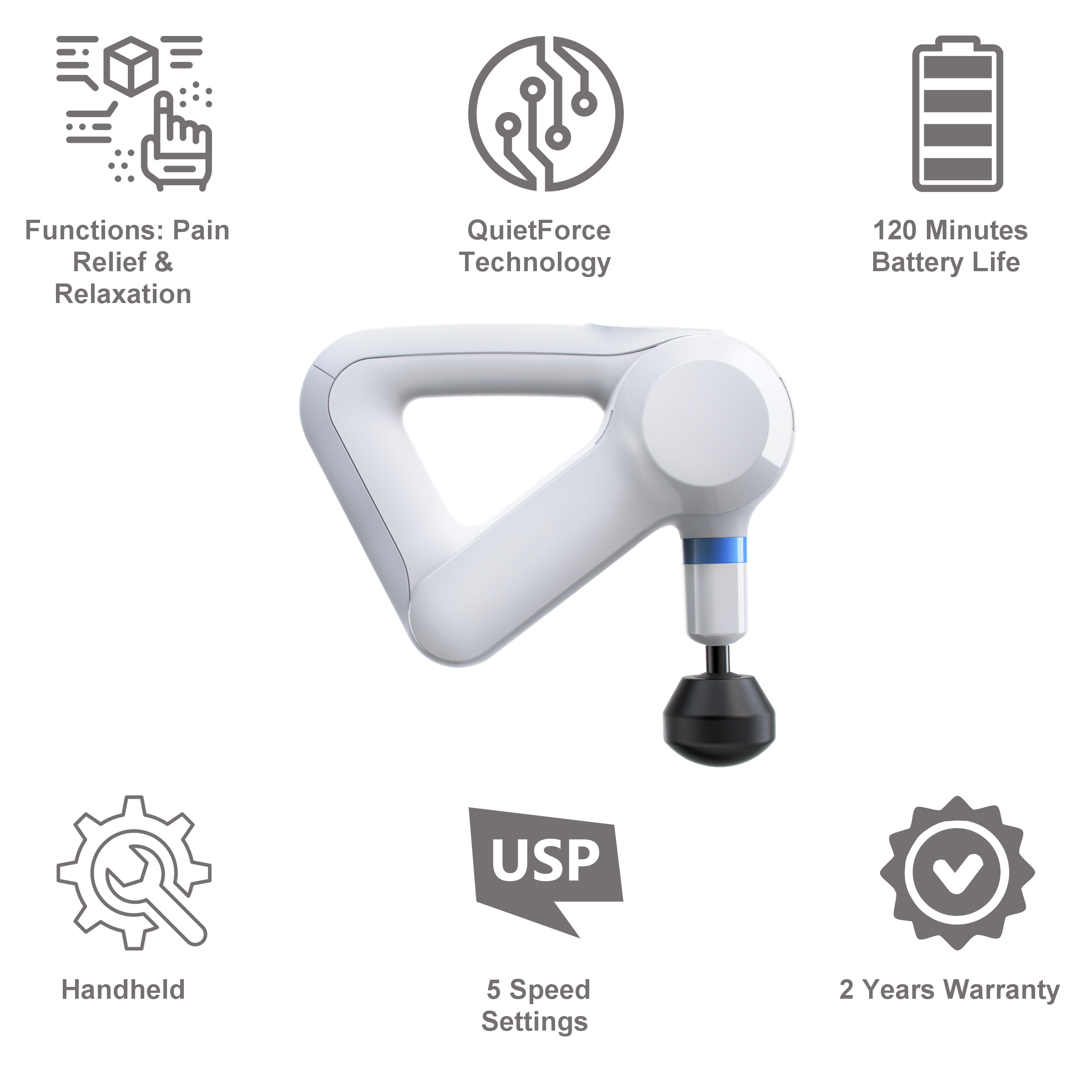 Therabody Theragun Elite Full Body Massager (QuietForce Technology, Smart App Integration, G4-ELITE-WHT, White)_15