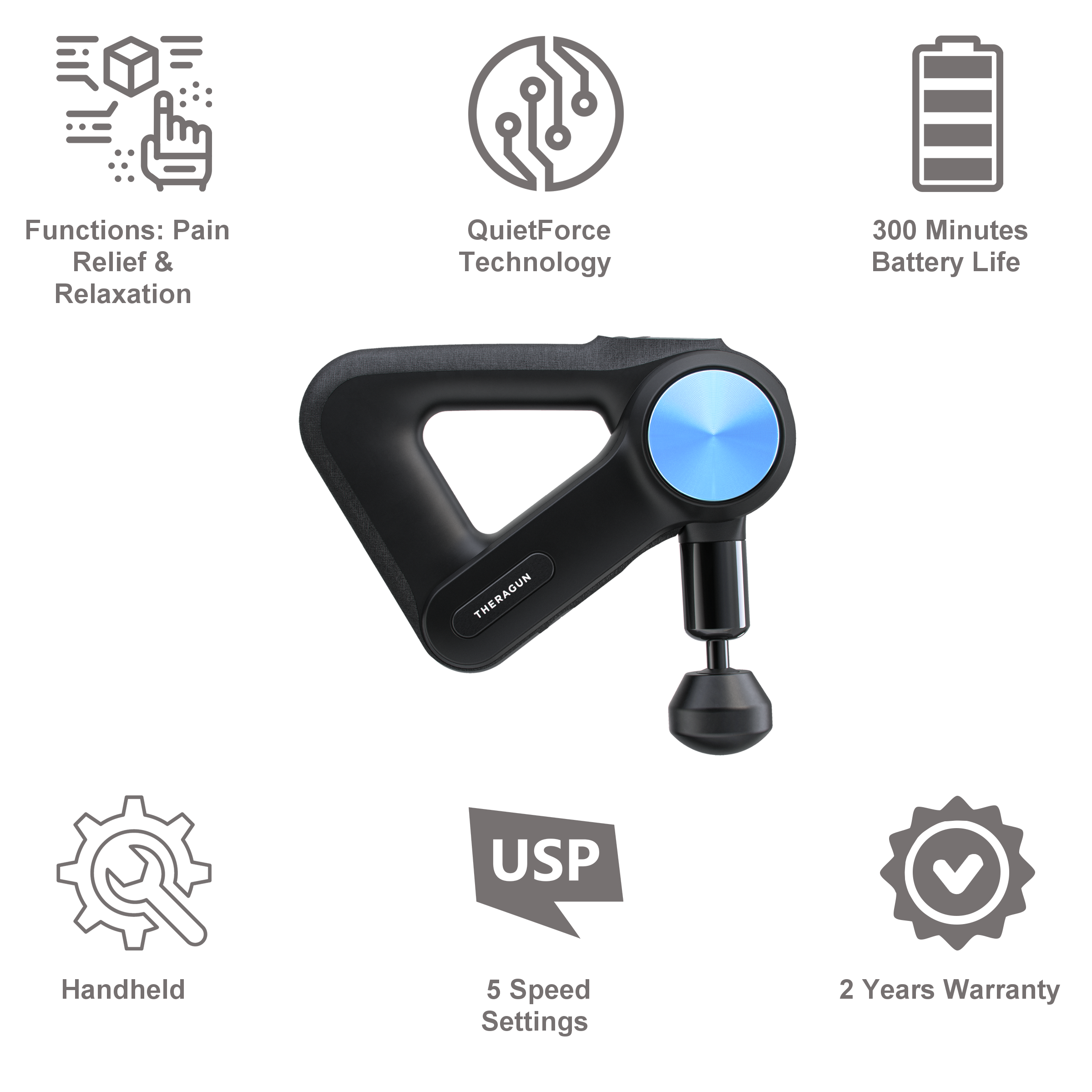 Therabody Theragun PRO Full Body Massager (QuietForce Technology, Rotating Arm, G4-PRO-BLK, Black)_16