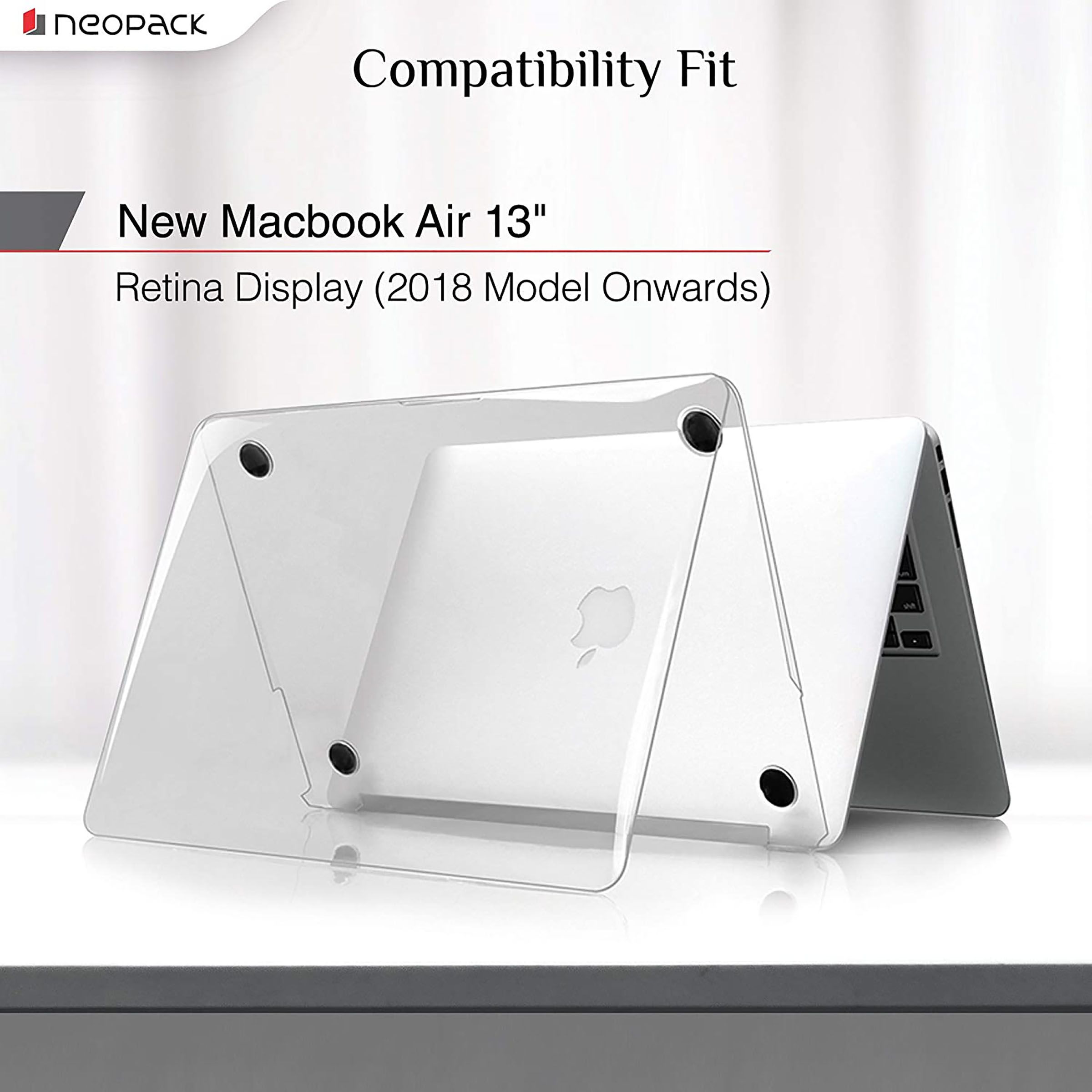neopack iShield Hardshell Plastic Back Case For MacBook Air 13 Inch (Silicone Keyboard Guard, 14CLNMA13, Clear)_3