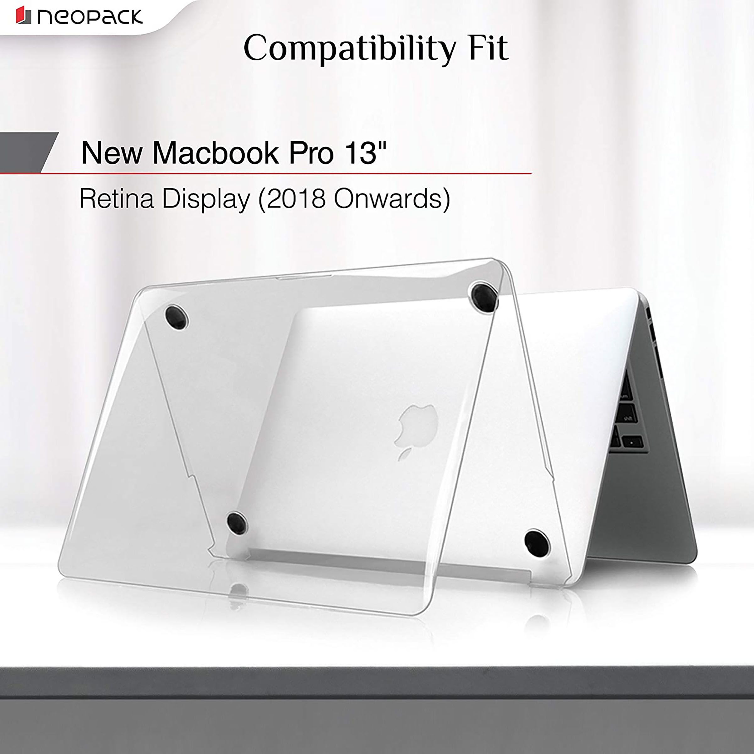 neopack iShield Hardshell Plastic Back Case For MacBook Pro 13 Inch (Silicone Keyboard Guard, 14CLNMP13, Clear)_3