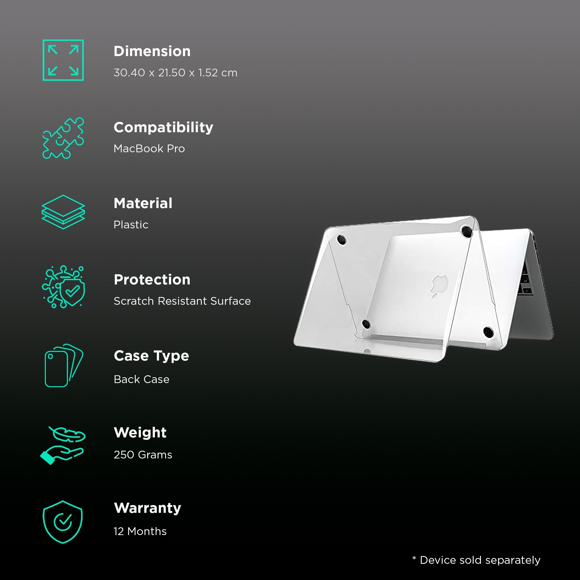 neopack iShield Hardshell Plastic Back Case For MacBook Pro 13 Inch (Silicone Keyboard Guard, 14CLNMP13, Clear)_2