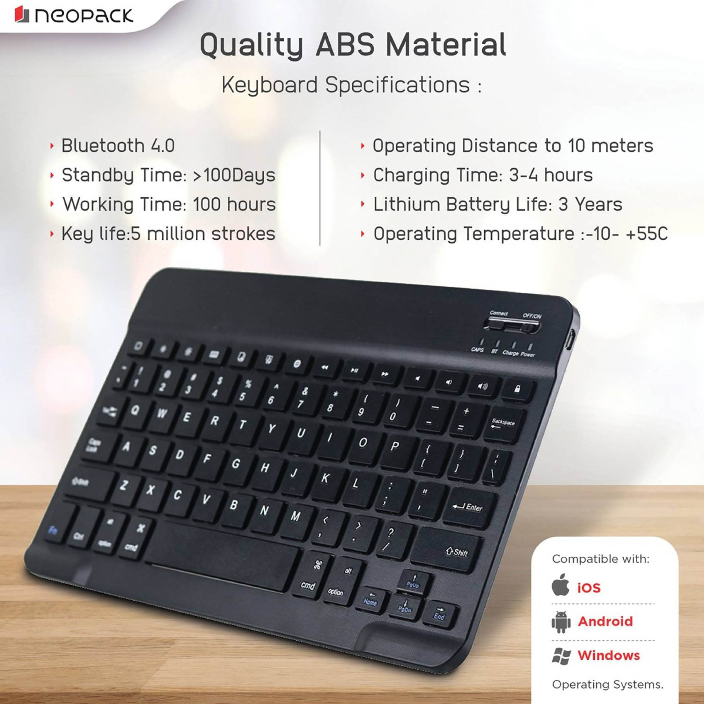 neopack Universal Artificial Leather Folio Case For 10 to 11 Inch Tablets (Shockproof, Black)_6